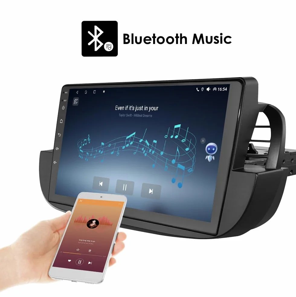 hizpo 9 pollici Touchscreen Autoradio compatibile con Fiat 500 2007-2014 con Carplay/Android Auto 4-core UPC 2+32GB DAB Adattatore autoradio WiFi 4G Mirror Link (nero-1)