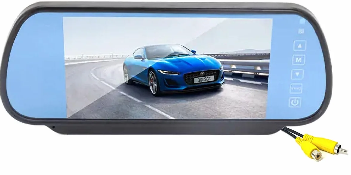 Monitor Automotive Dolphin di visualizzazione dello schermo dello specchietto retrovisore 7 pollici per furgoni con gambo adesivo