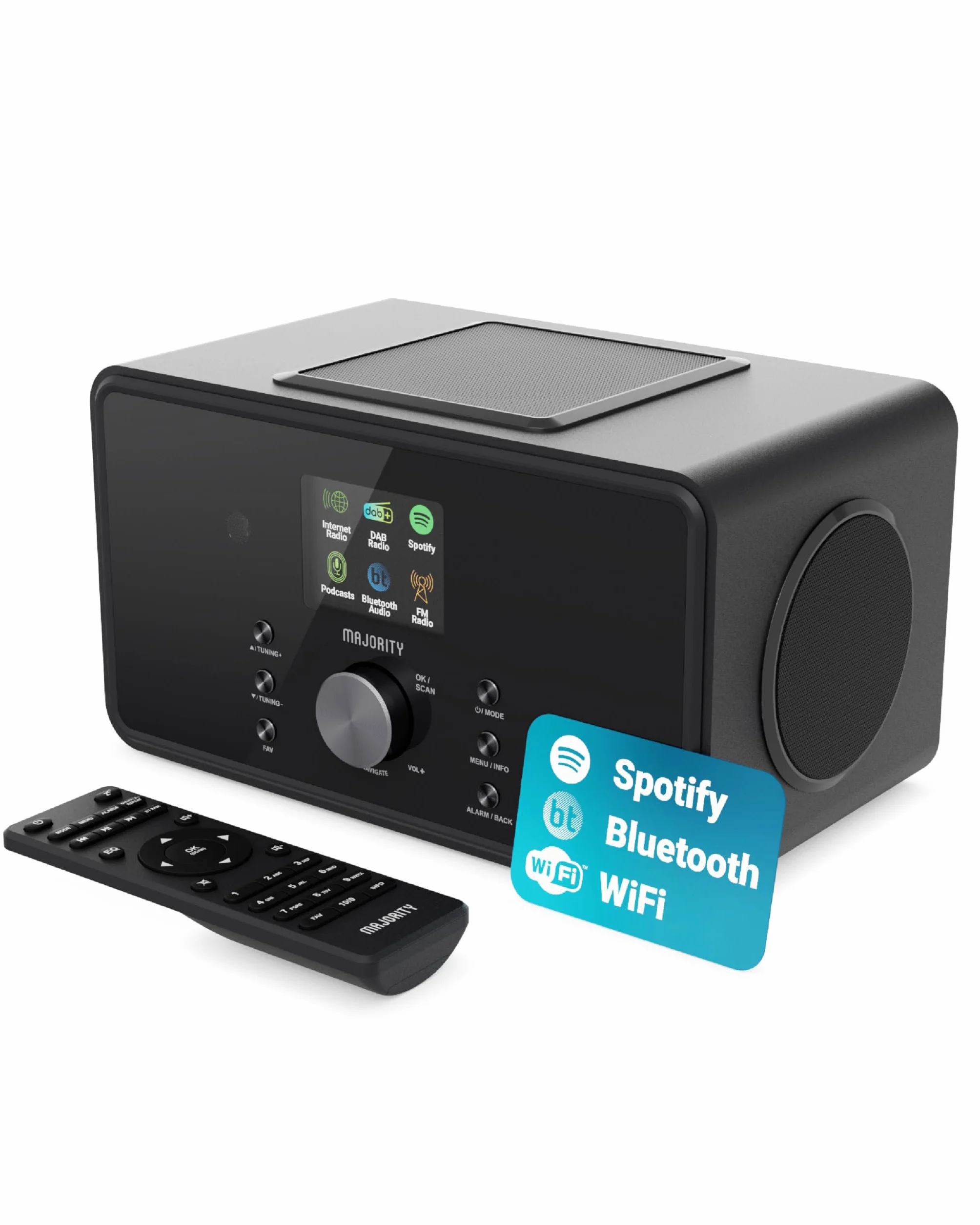 Majority Bard Radio DAB+ WiFi Bluetooth Subwoofer 2.1 Internet Radio Digitale Spotify Connect FM