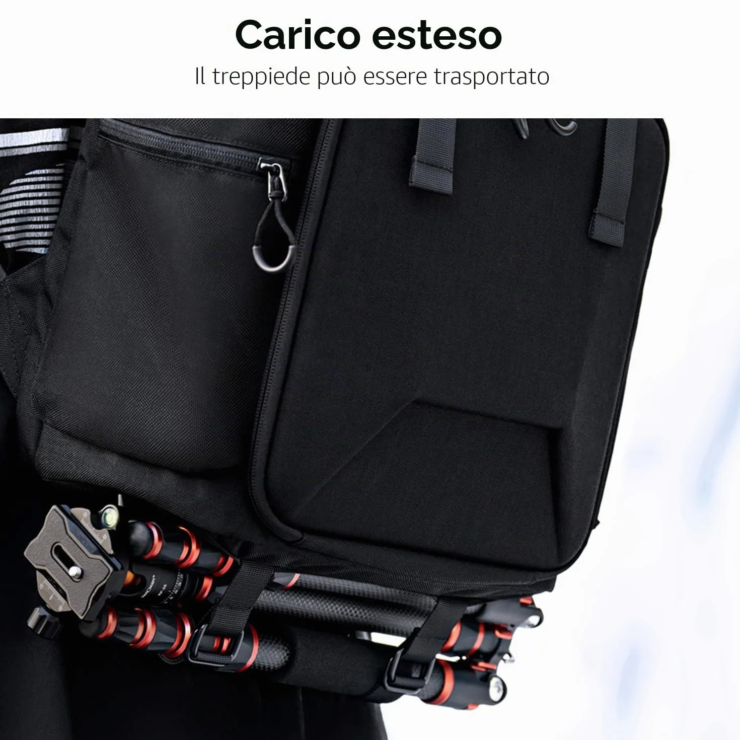 K&F CONCEPT Zaino per Fotocamera Professonale, Borsa Fotocamera Fotografia, Zaino Fotocamera Impermeabile Antifurto, Grande Capacità, Elevata Stabilità, Scomparto per Laptop da 15.6 pollici, Nero