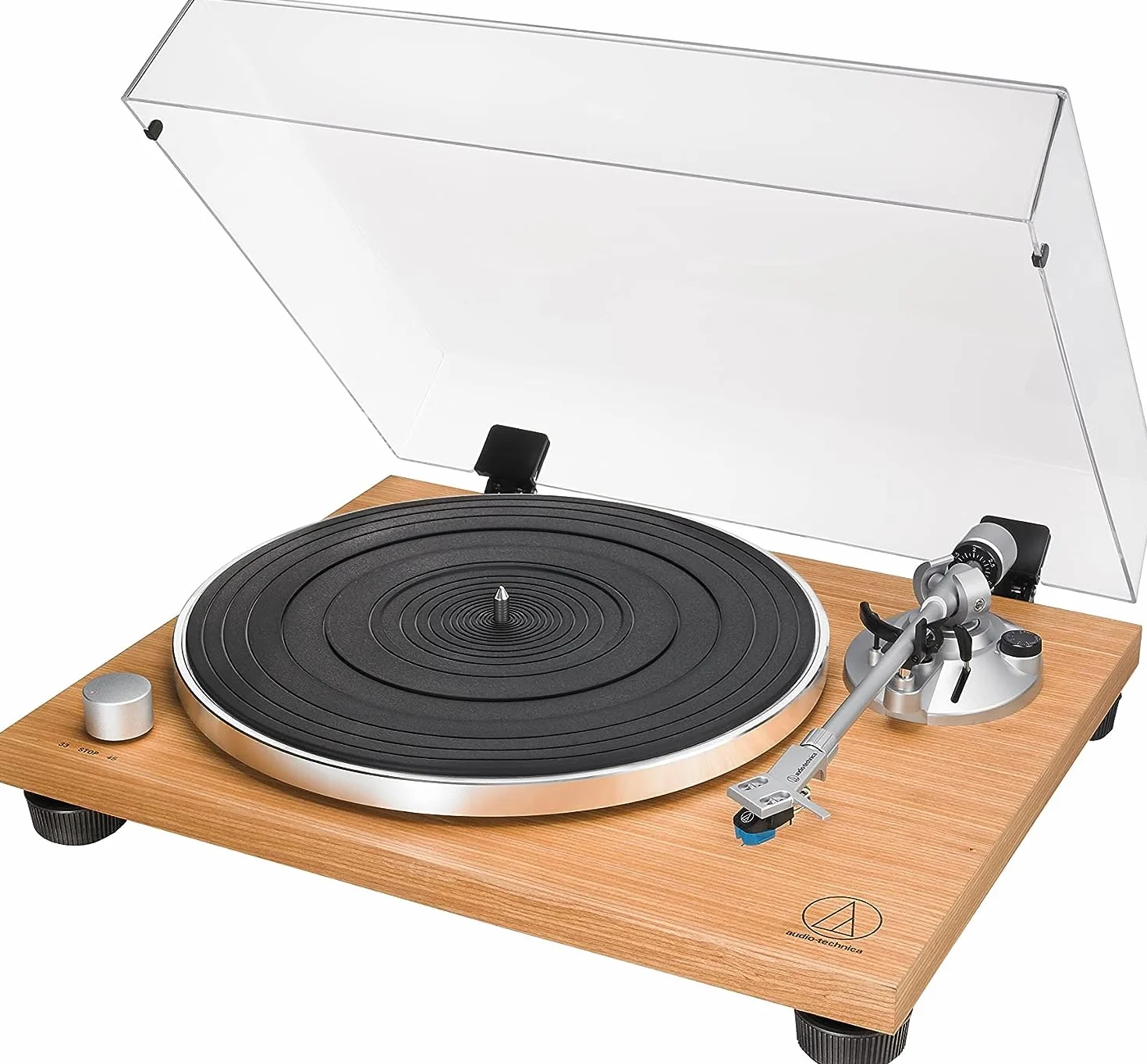 Audio-Technica LPW30TK Giradischi Manuale con Trazione a Cinghia e Base in Legno Teak