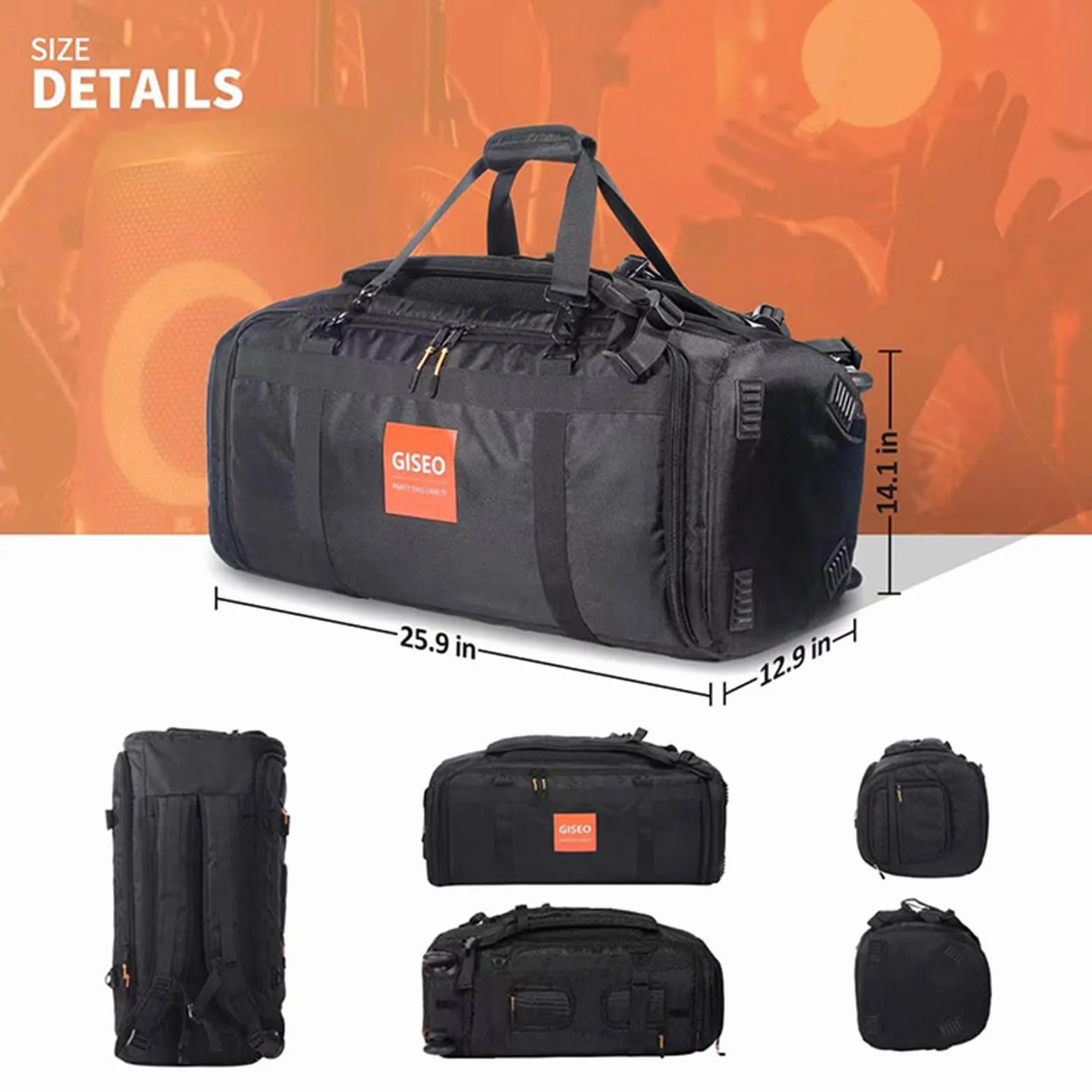 Custodia da viaggio portatile zaino da viaggio per JBL PARTYBOX 310 Bluetooth Speaker Copertura protettiva Custodia per il trasporto Shell Skin Sleeve Tote Bag, Nero , Compatto