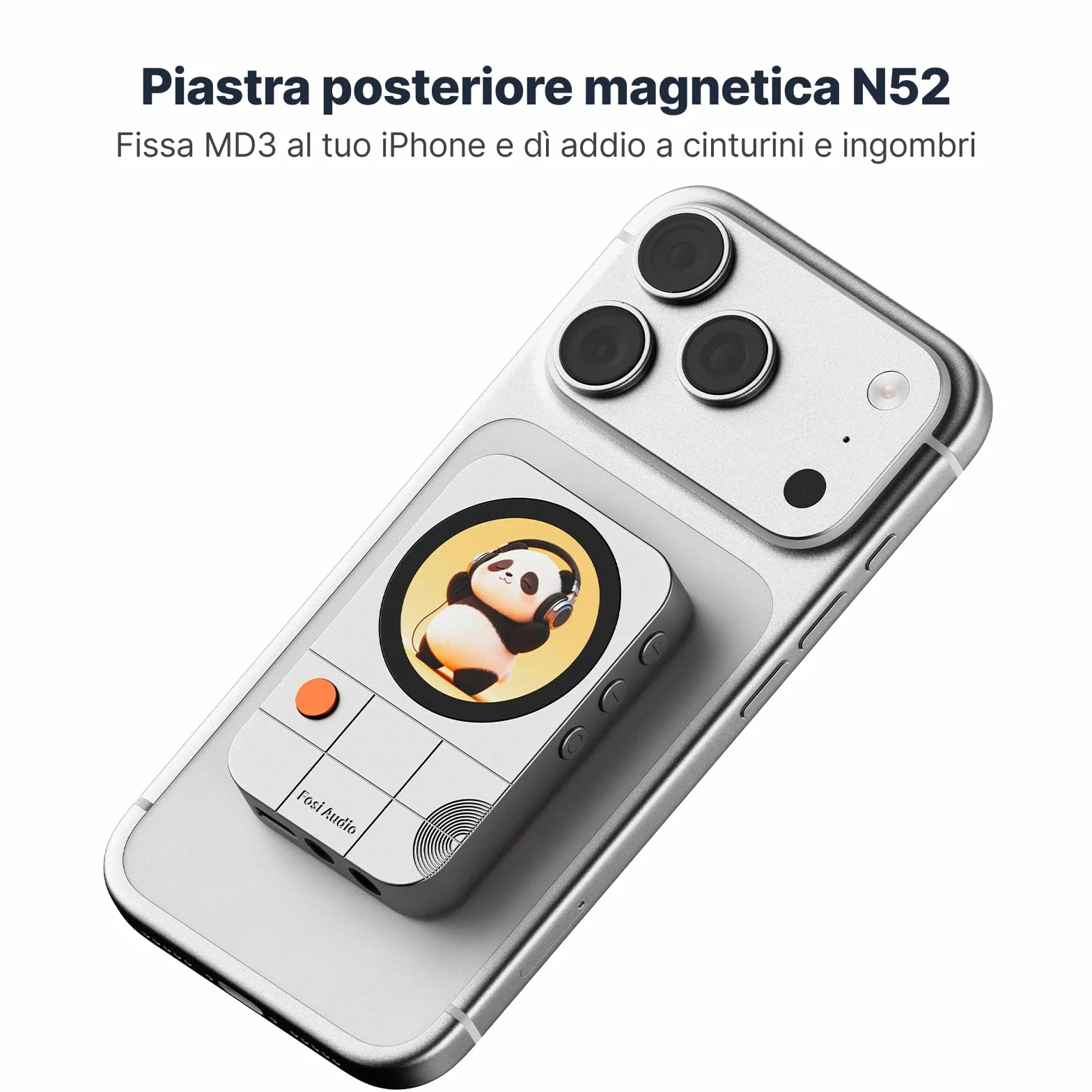 Fosi Audio MD3 DAC Audio USB Portatile, DAC Amplificatore Cuffie con Display Magnetico 1,28", Amplificatore per Cuffie ES9039Q2M, 3,5/4,4mm, PCM 32bit/384kHz DSD256 per Smartphone PC Tablet, Nero