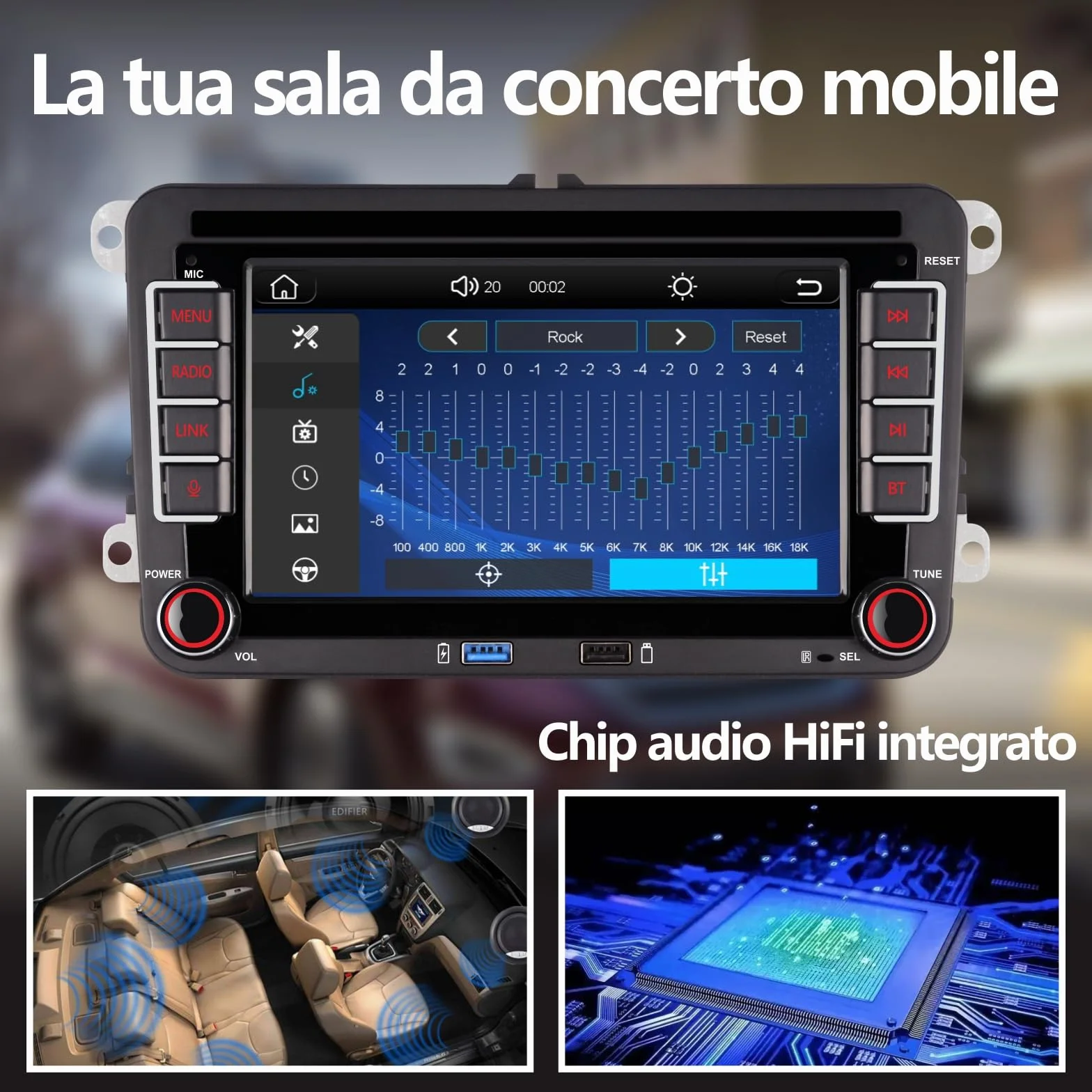 [Aggiornato 2026]Autoradio con CarPlay senza fili Android Auto con IPS da 7 pollici Bluetooth/FM/AM Radio/USB/alta potenza per VW Golf 5 6 Passat Jetta Caddy EOS T5 Tiguan Touran CC Polo