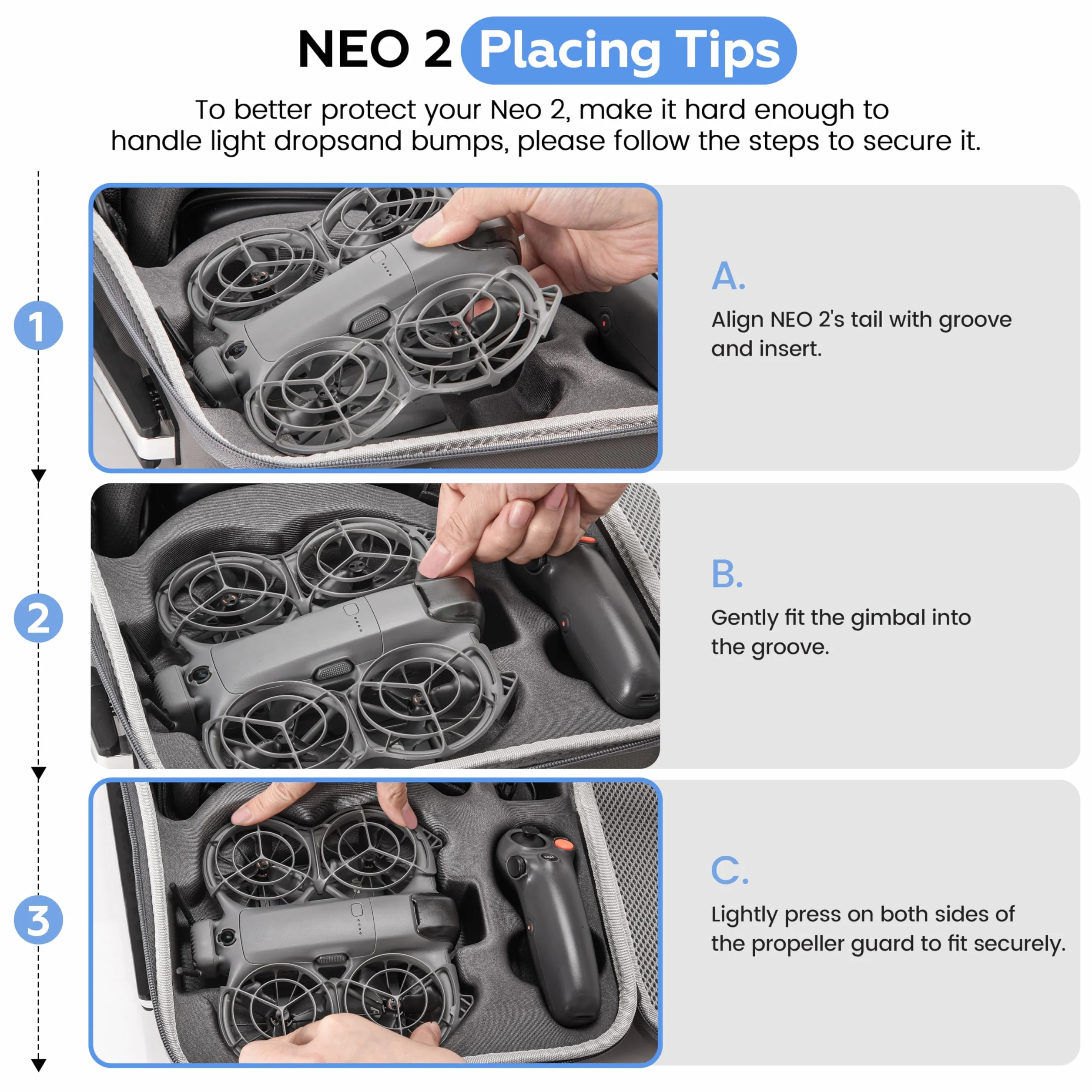 STARTRC, custodia per accessori Neo 2, borsa portatile in PU per DJI Neo 2 Motion Fly More Combo per RC Motion 3, occhiali N3, hub di ricarica
