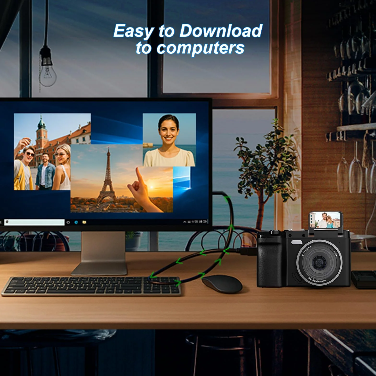 Fotocamera digitale 4K 64 MP, fotocamera compatta retrò con doppio schermo e flash, batteria a lunga durata, zoom 16x, fotocamera per vlogging con diverse modalità (scheda SD da 32 GB)