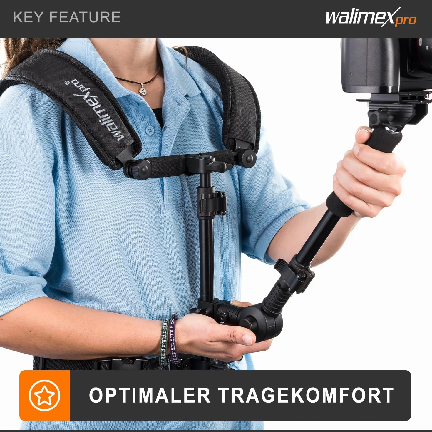 Walimex pro 20641 treppiede a spalla per la stabilizzazione di video/foto