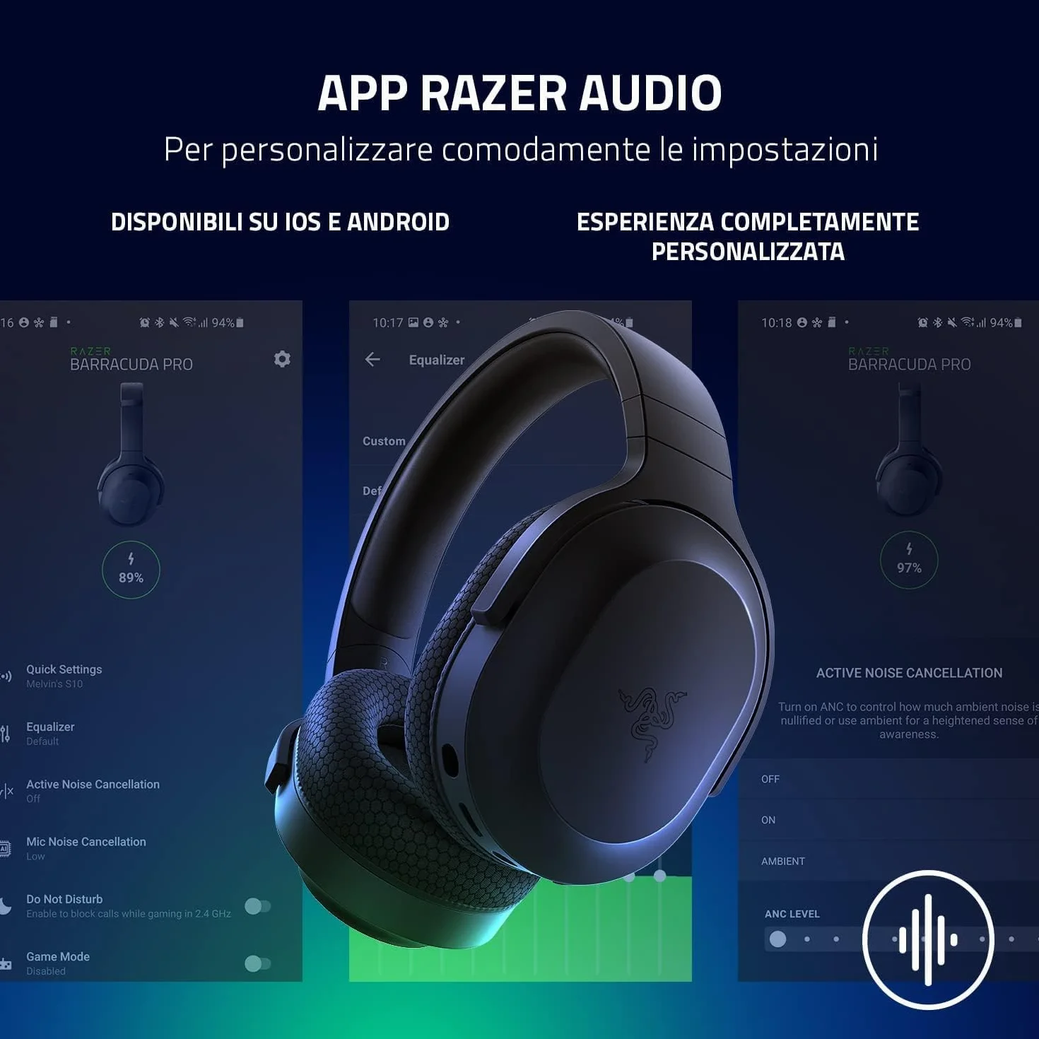Razer Barracuda X (2022) - Cuffia Wireless Multipiattaperma per Giochi e Dispositivi Mobili (SmartSwitch Dual Wireless, 250 g di Design Ergonomico, TriForce 40 mm, Microfono Cardioide) Nero