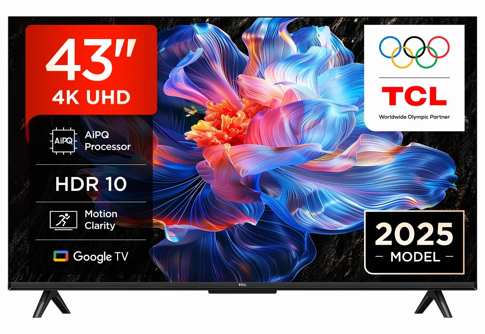 TCL 43V6C Smart TV LED 43 cale 4K HDR Google TV Dolby Audio Motion Clarity