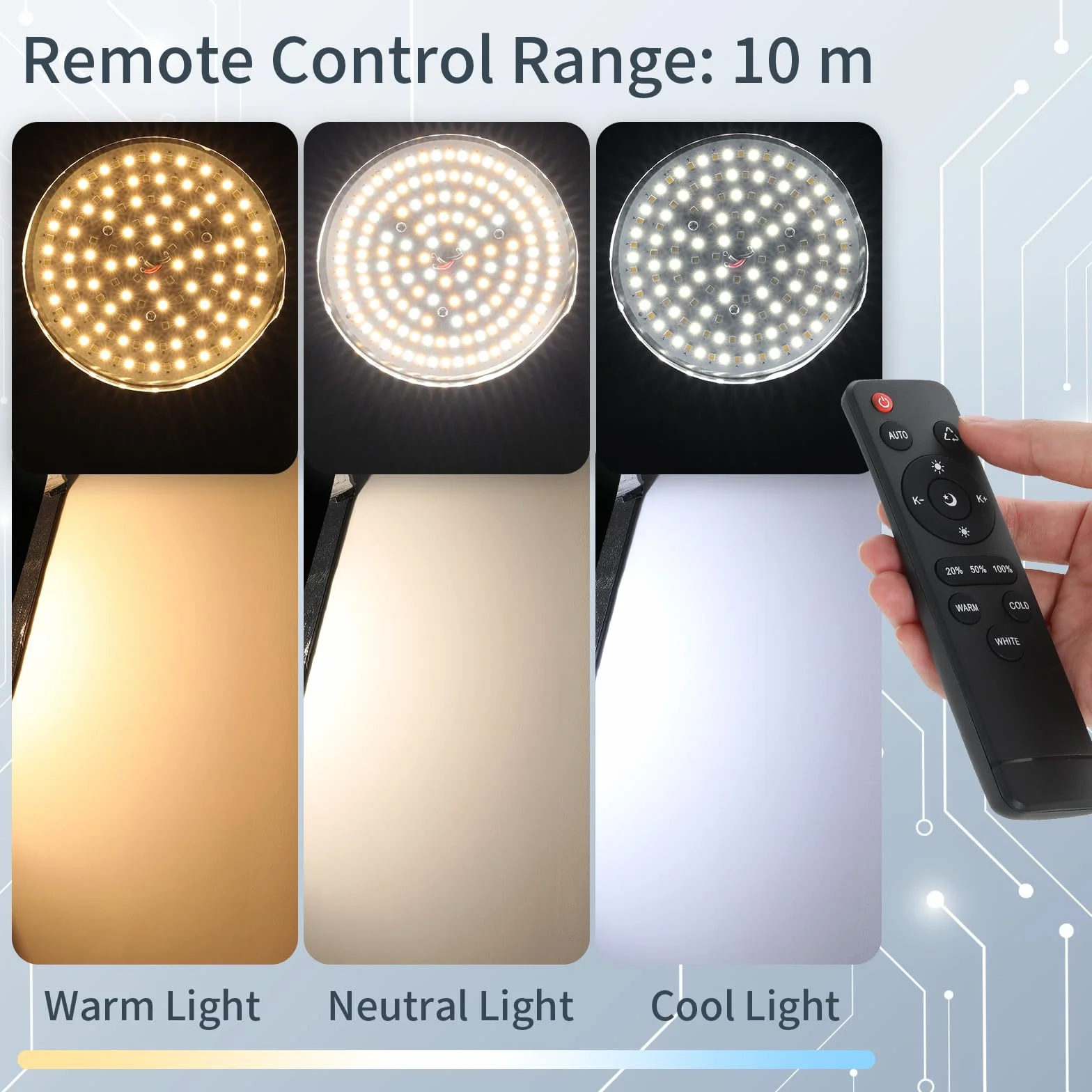 2 x 135 W Lampada Fotografica Foto Luce, 3000K-6500K, E27, con Telecomando, Basso Consumo, Compatibile con Softbox e Ombrelli Fotografici, per Video, Studio Fotografico