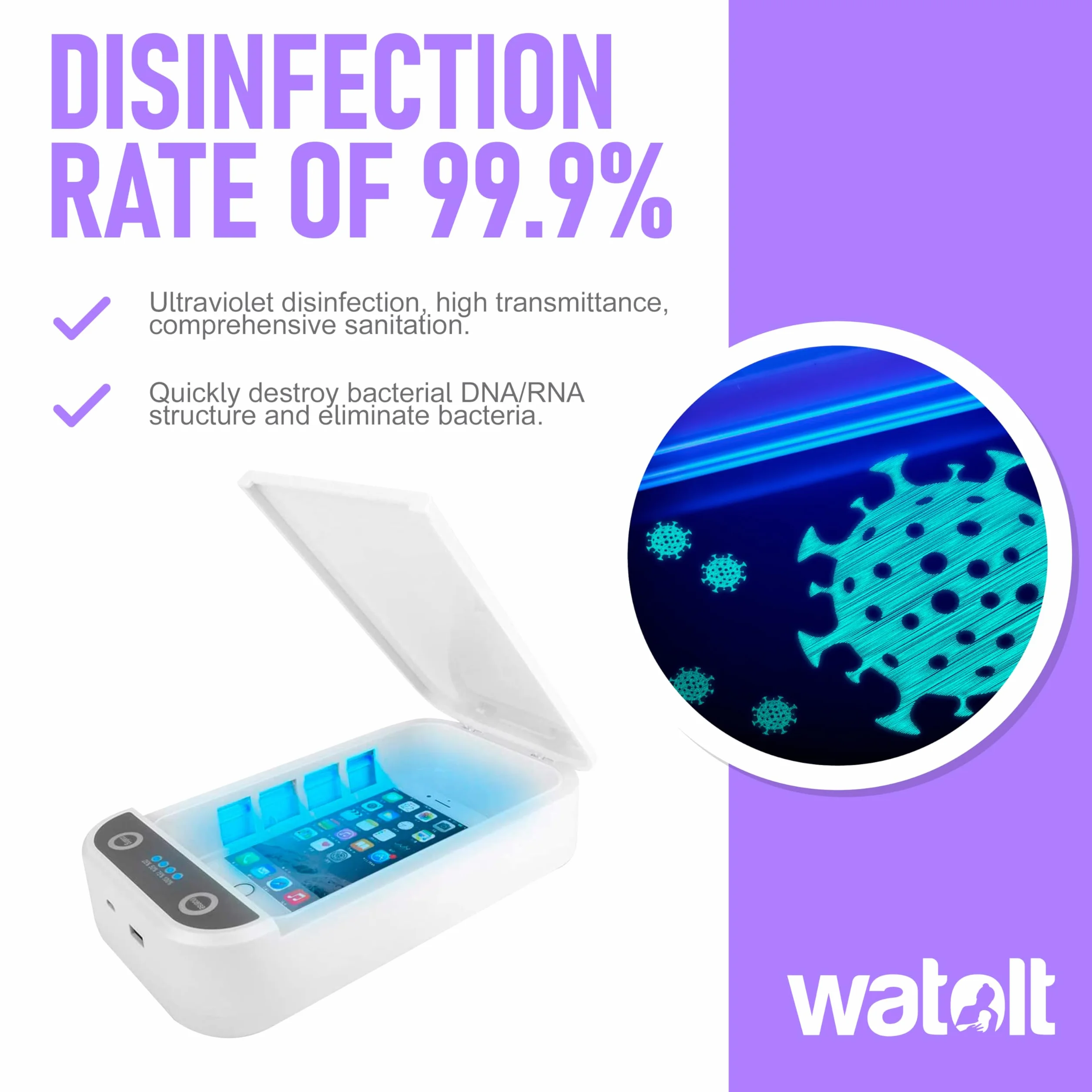 Sterilizzatore con luce UV, scatola per la sterilizzazione di telefoni cellulari, smartphone e iPhone