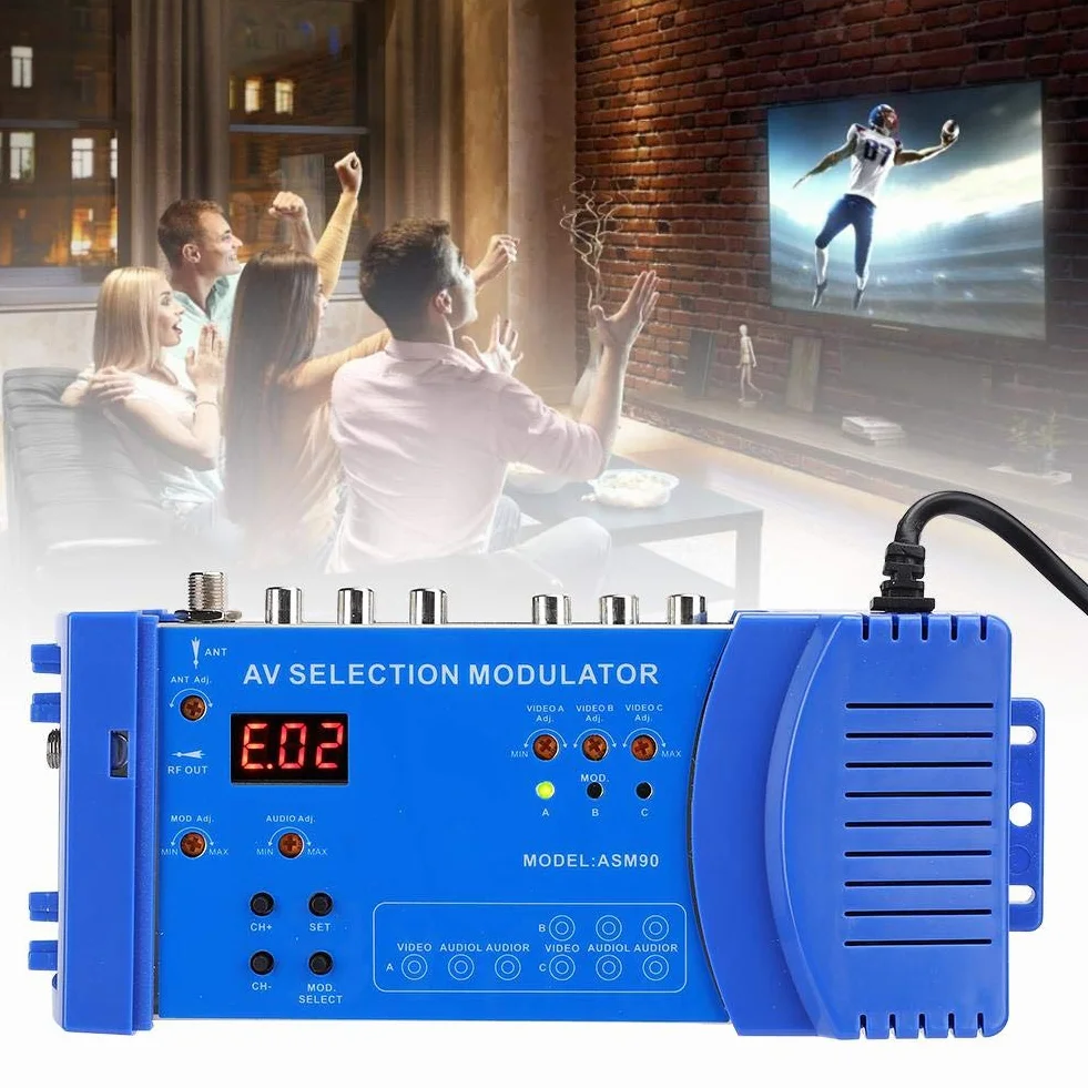 PUSOKEI Modulatore Domestico Digitale Doppia Banda VHF UHF Standard TV Pal NTSC