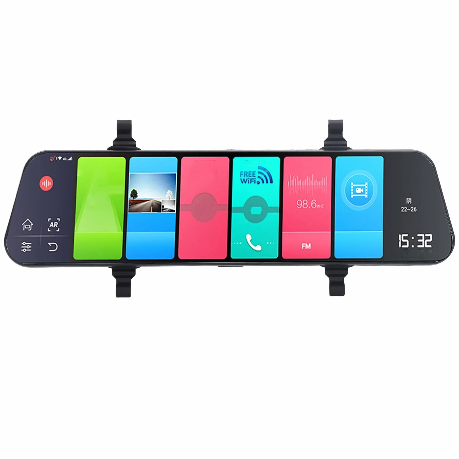 Dash Cam a Specchio da 12 Pollici per Auto e Camion, Telecamera di Retromarcia WiFi 1080P FHD Supporto per Retromarcia Touch Screen 4G, Registratore di Guida con Sensore G,