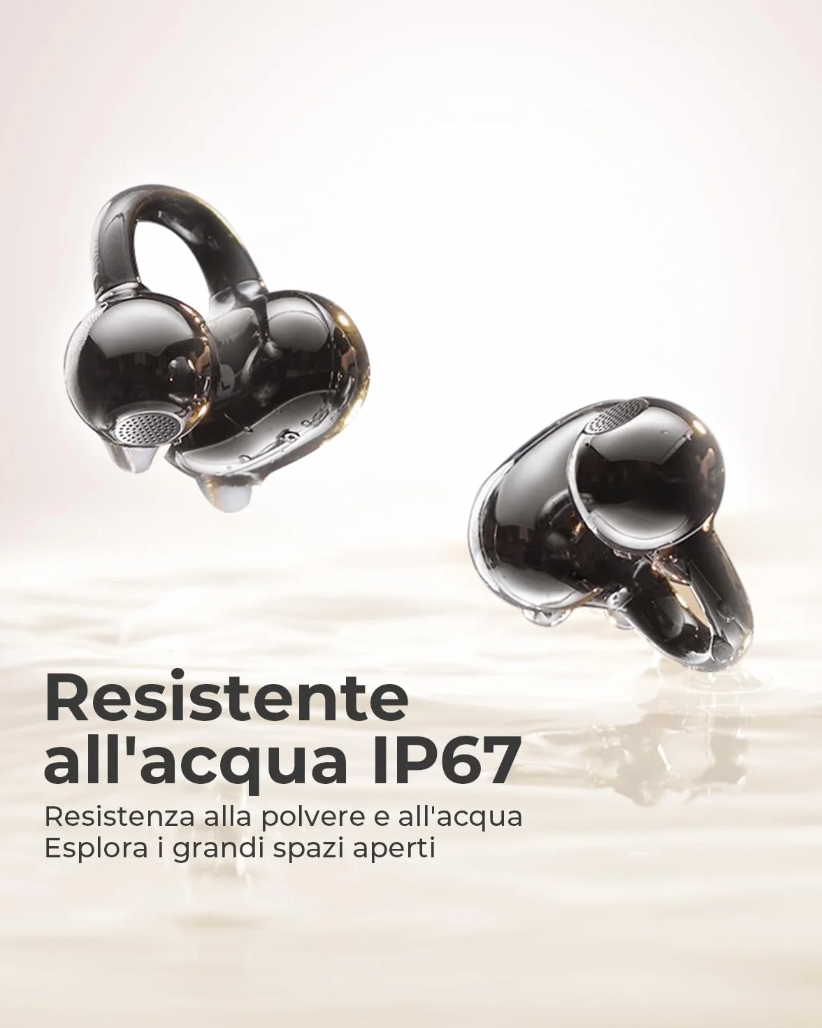 SANAG S6SUltra Auricolari Open Ear, Cuffie Clip on, Comfort e Vestibilità Stabile, Bluetooth 6.0, Bassi Profondi, IP67, 42H di Autonomia, Chiamate AI, App Personalizzata, Ideali per Sport e Lavoro