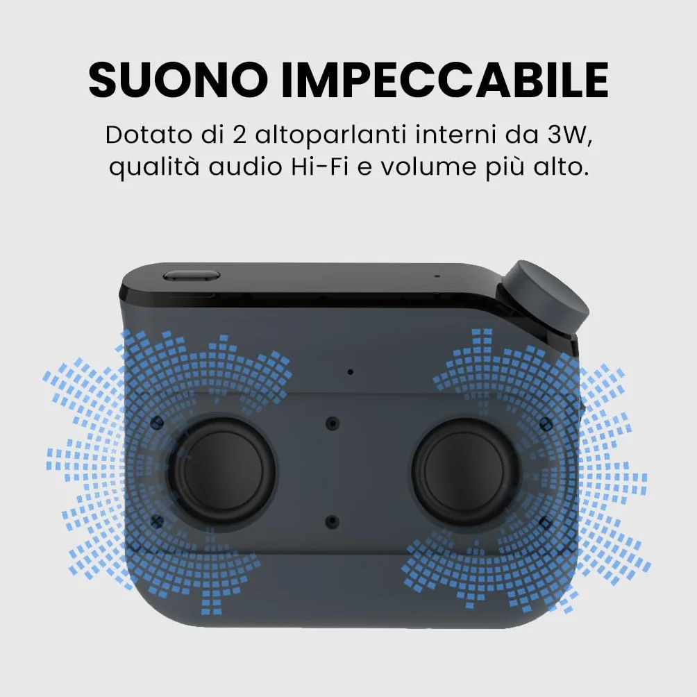 Avantree Roadtrip - Altoparlante Wireless 2-in-1 Kit Vivavoce Bluetooth per Auto per Trasmettere l’audio del Cellulare all’auto con altoparlanti 6W, Microfono Integrato e riproduzione di 22 h