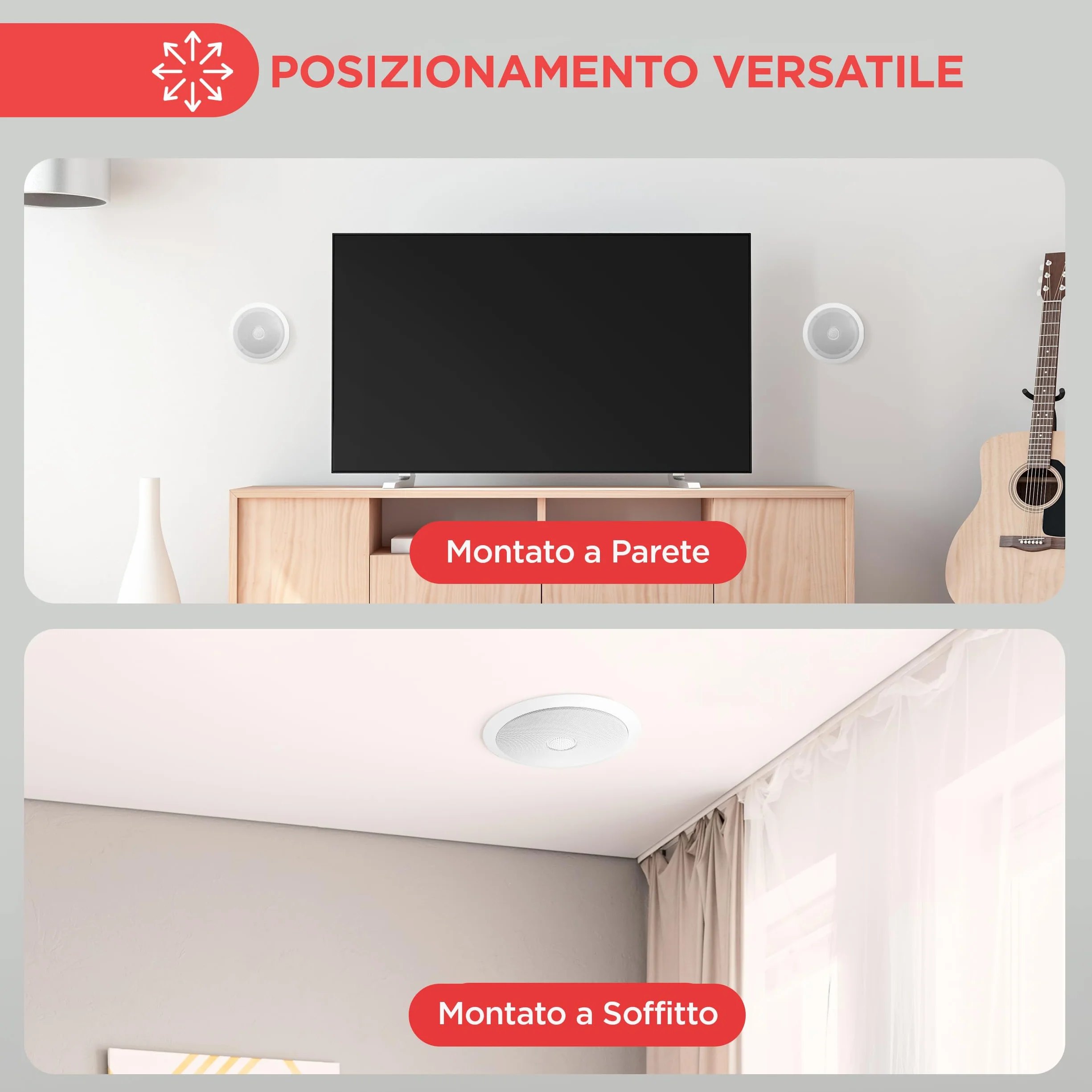 Pyle Altoparlanti da Incasso 16,5 cm, Casse Audio 2 Vie, Tweeter a Cupola in Titanio 2,5 cm, 65Hz-22kHz, 250W Picco