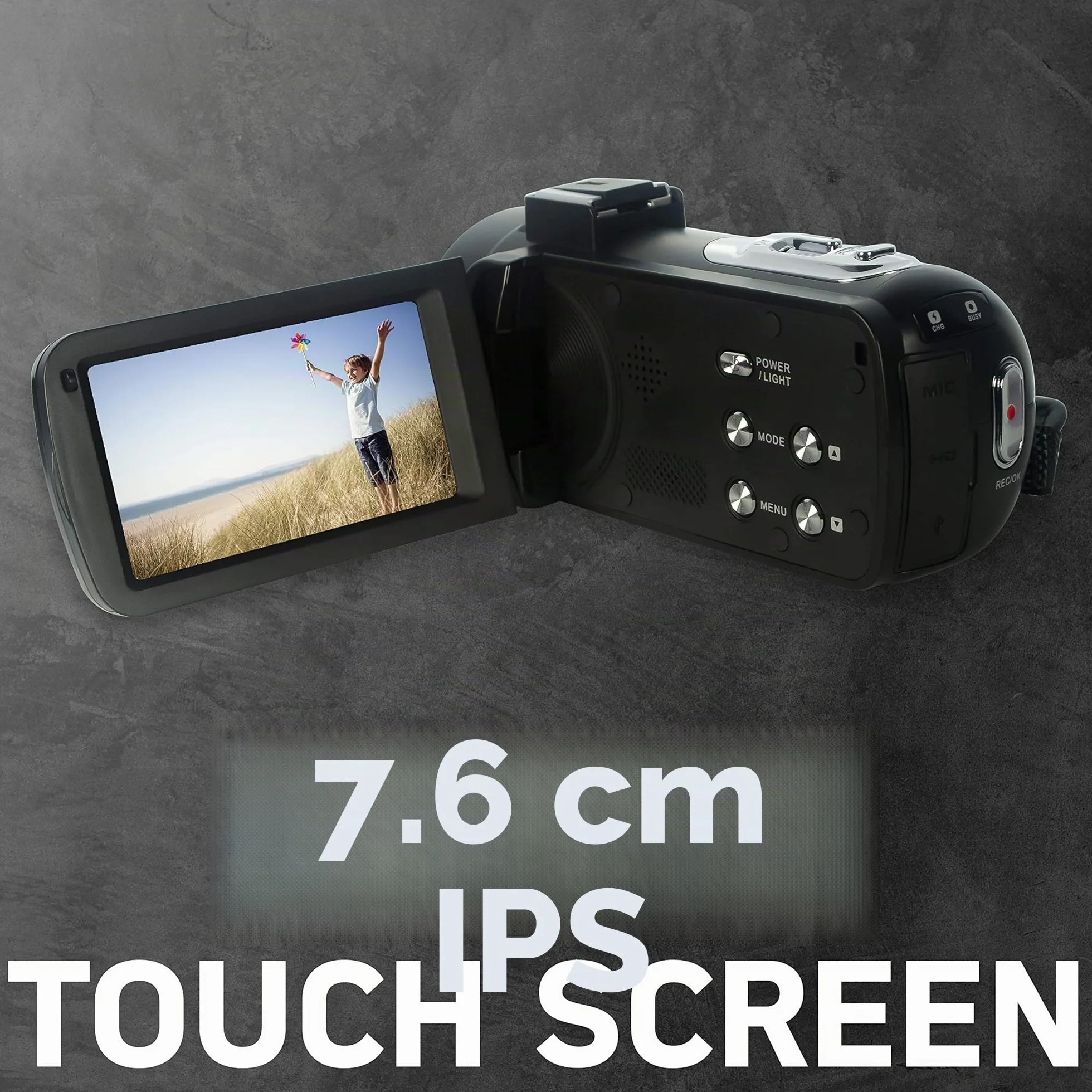 AGFA Photo Realimove CC2700 - Videocamera digitale (video 2.7K, 24MP, Touch Screen 3'', Zoom 18X, Telecomando, 2 Batterie, Micro, Batteria Litio) Nero