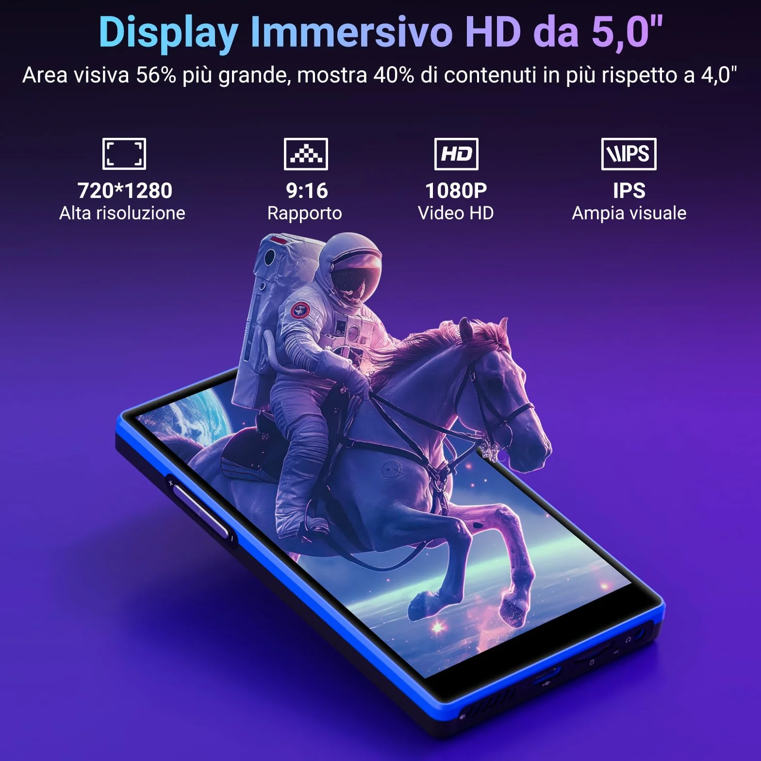 MECHEN 160GB Lettore MP3 con Spotify, 5 Pollici Lettore MP4 Android Bluetooth Wi-Fi, Controllo Parentale, Radio FM, Compatibile con Amazon Music Deezer Audible (X52)