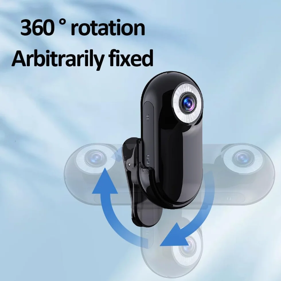 Xilecam Mini Action Cam 1080p Telecamera Animali Telecamere Nascoste da Esterno Body Cam e Accessori（Bianco）