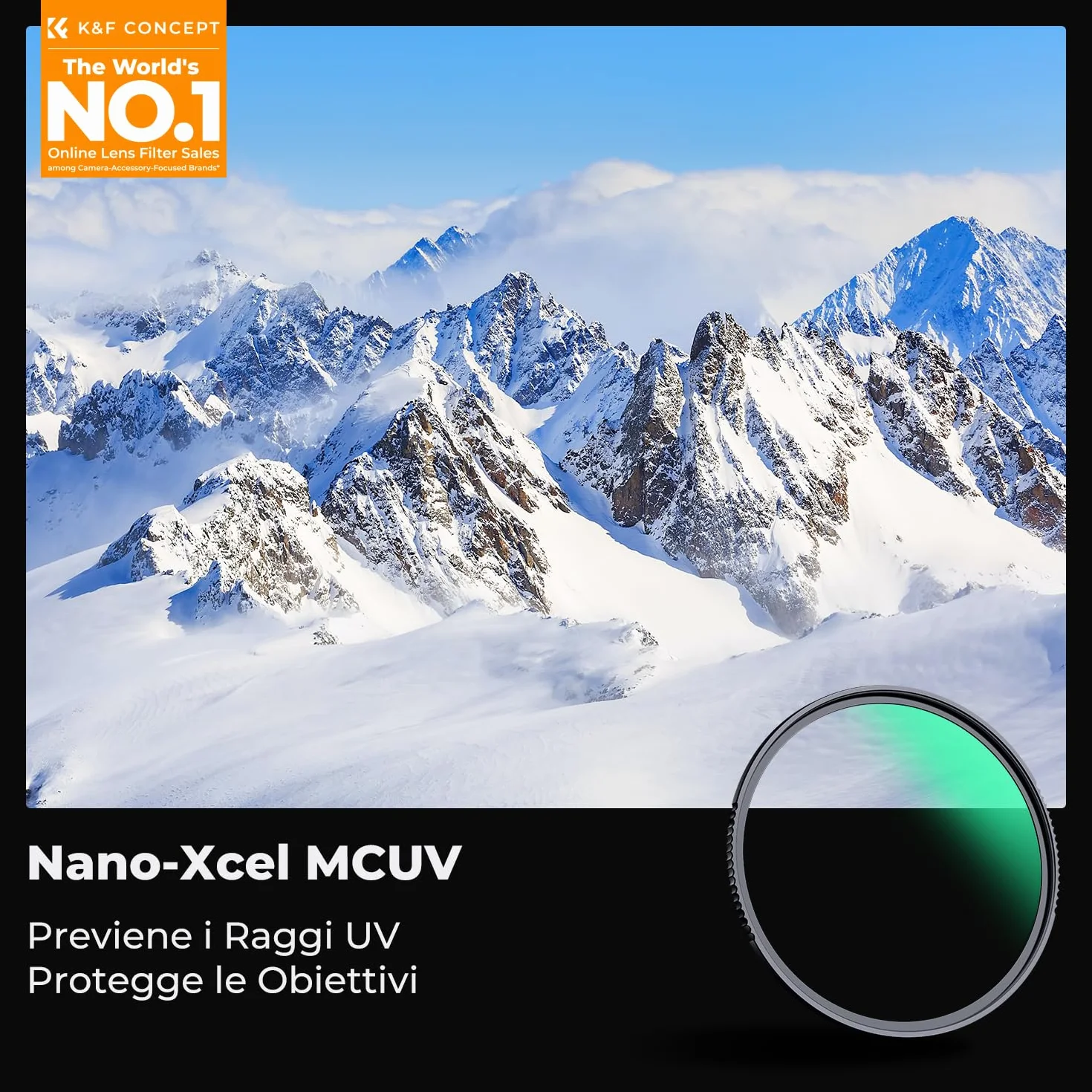 K&F CONCEPT Nano-Xcel 40.5mm Filtro di Protettivo UV, Filtro UV in Vetro Ottico con 28 Strati Rivestimento Nano