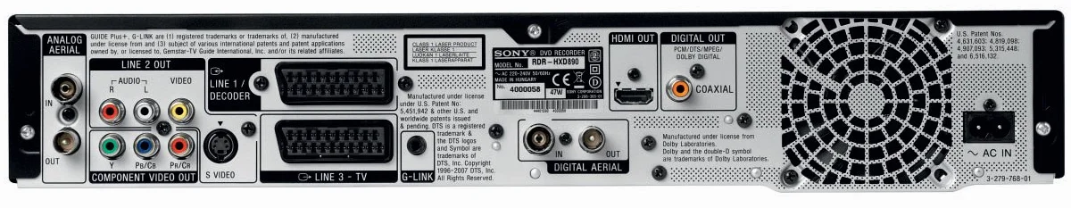 Sony - Registratore DVD RDR-HXD890 con digitale terrestre e HDD 160 Gb, colore: Nero