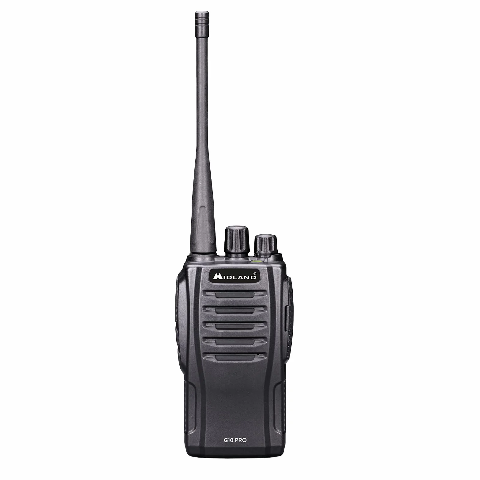 Midland - Walkie Talkie G10 PRO, Ricetrasmittenti Professionali Cantiere e Strada, 32 Canali PMR446 Senza Licenza, Copertura 12Km, Autonomia 16H, 50 Toni CTCSS, 116 Codici DCS, Batteria e Accessori