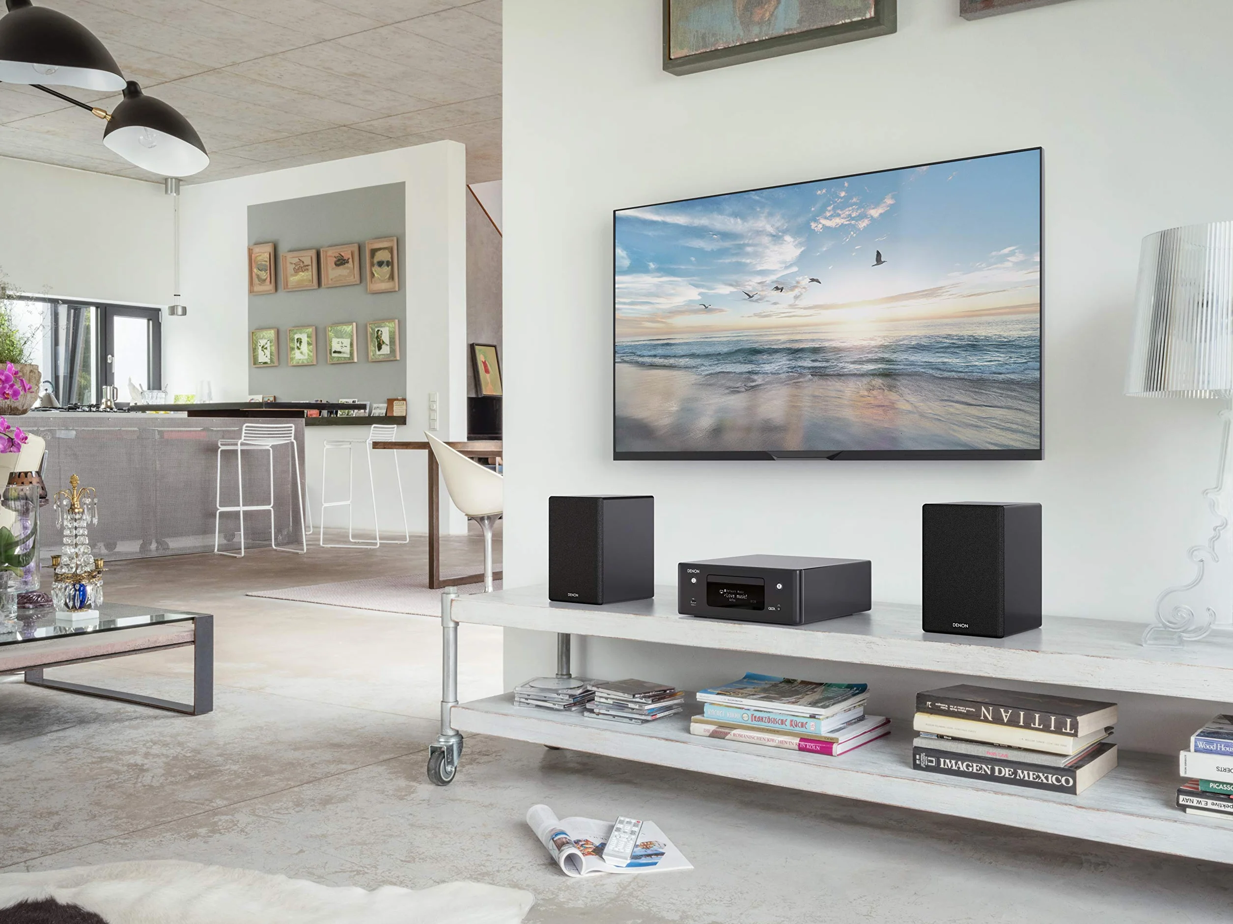 DENON SCN10BKEM Diffusori HiFi per Ascolto Stereo e Audio TV, 2 x 65W, Compatibili con Ricevitori e Amplificatori, Design Elegante, Nero