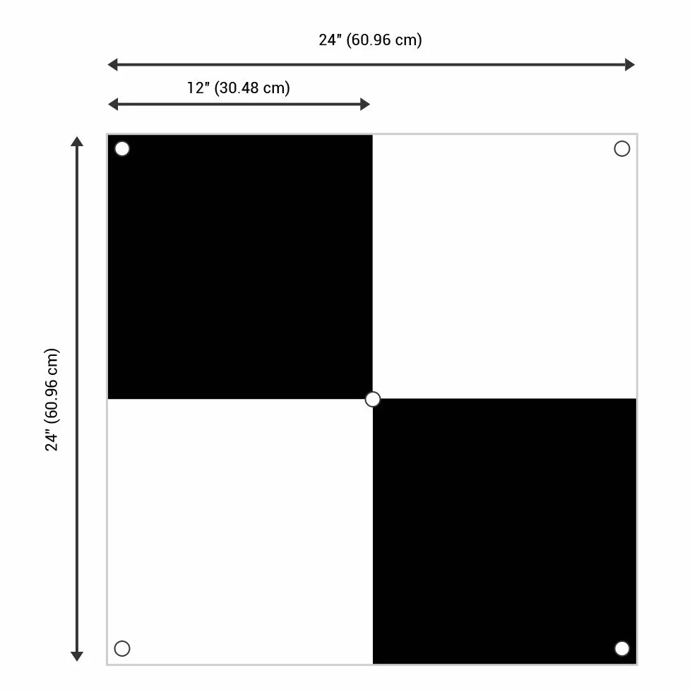 Pix4D DroneDeploy GCP 24"x24" Ground Control Point UAV Aerial Target 6 Pack Black White Markers