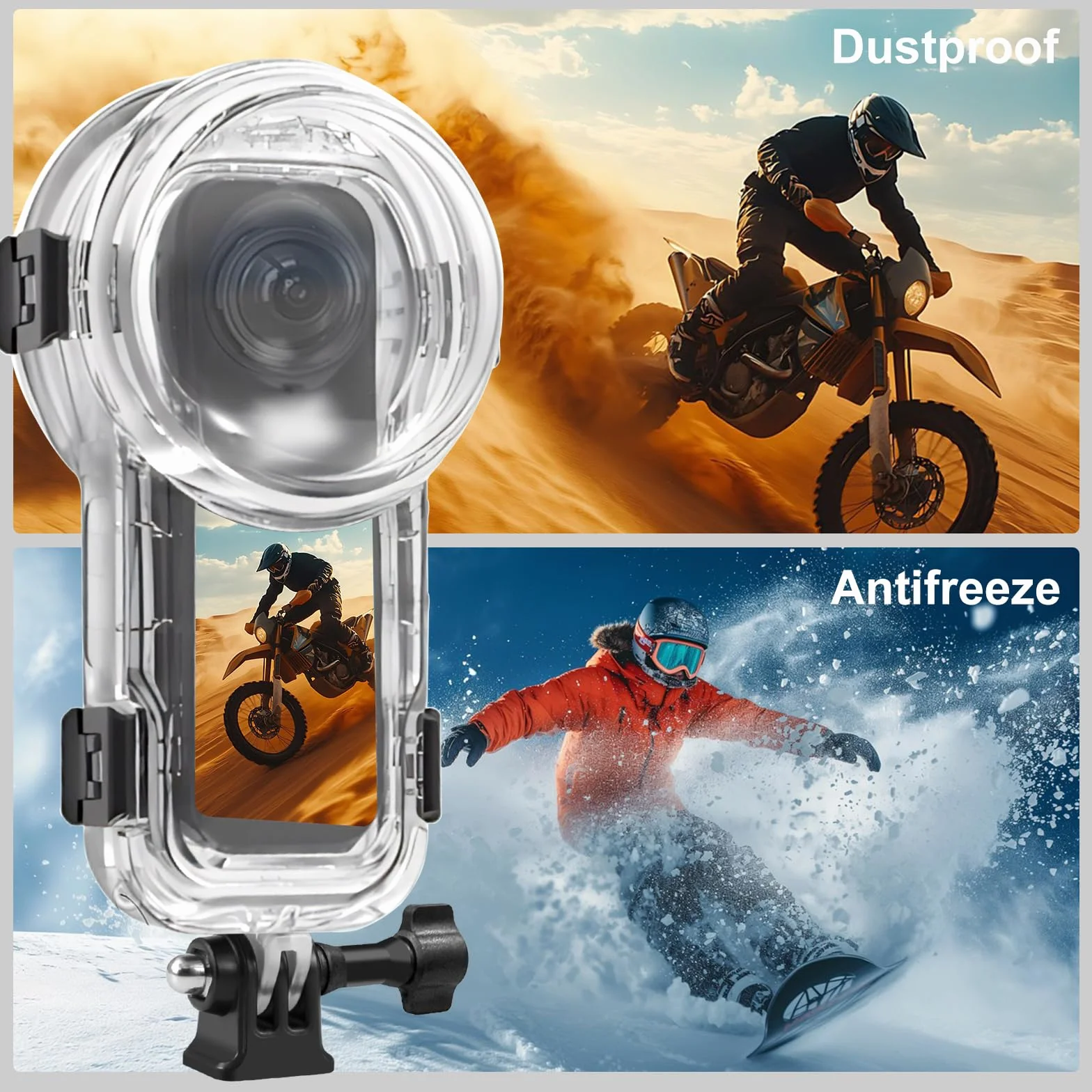 PULUZ 60m Impermeabile Custodia Sigillata Dive Case per Insta360 X5, Protettiva Subacquea Copertura Invisibile Fotografia a 360 Gradi Accessori