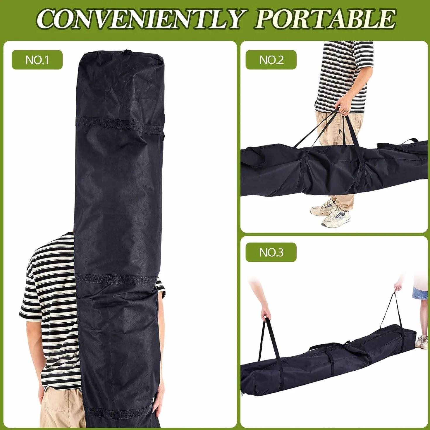Shengruili Borsa per il trasporto della luce,Borsa per treppiede della borsa,Borsa portatile per asta della tenda, Nero , 210X30X20CM, grigio