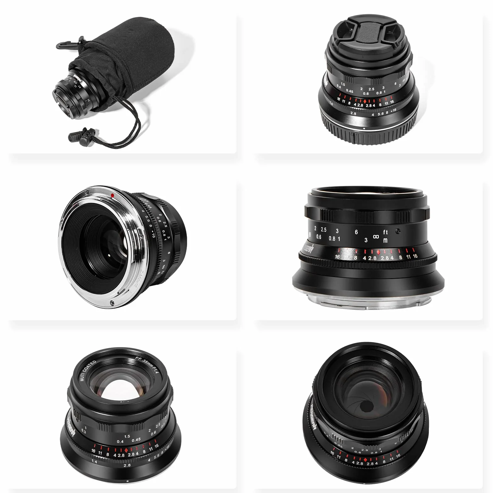 PERGEAR 35mm F1.4 Full-Frame Obiettivo con messa a fuoco manuale, compatibile con fotocamere Sony E-Mount A7RIII A7RIV A7S A7SII A7SIII A9 A7C A6400 A6000 A6600 A6100 A6500 A6300