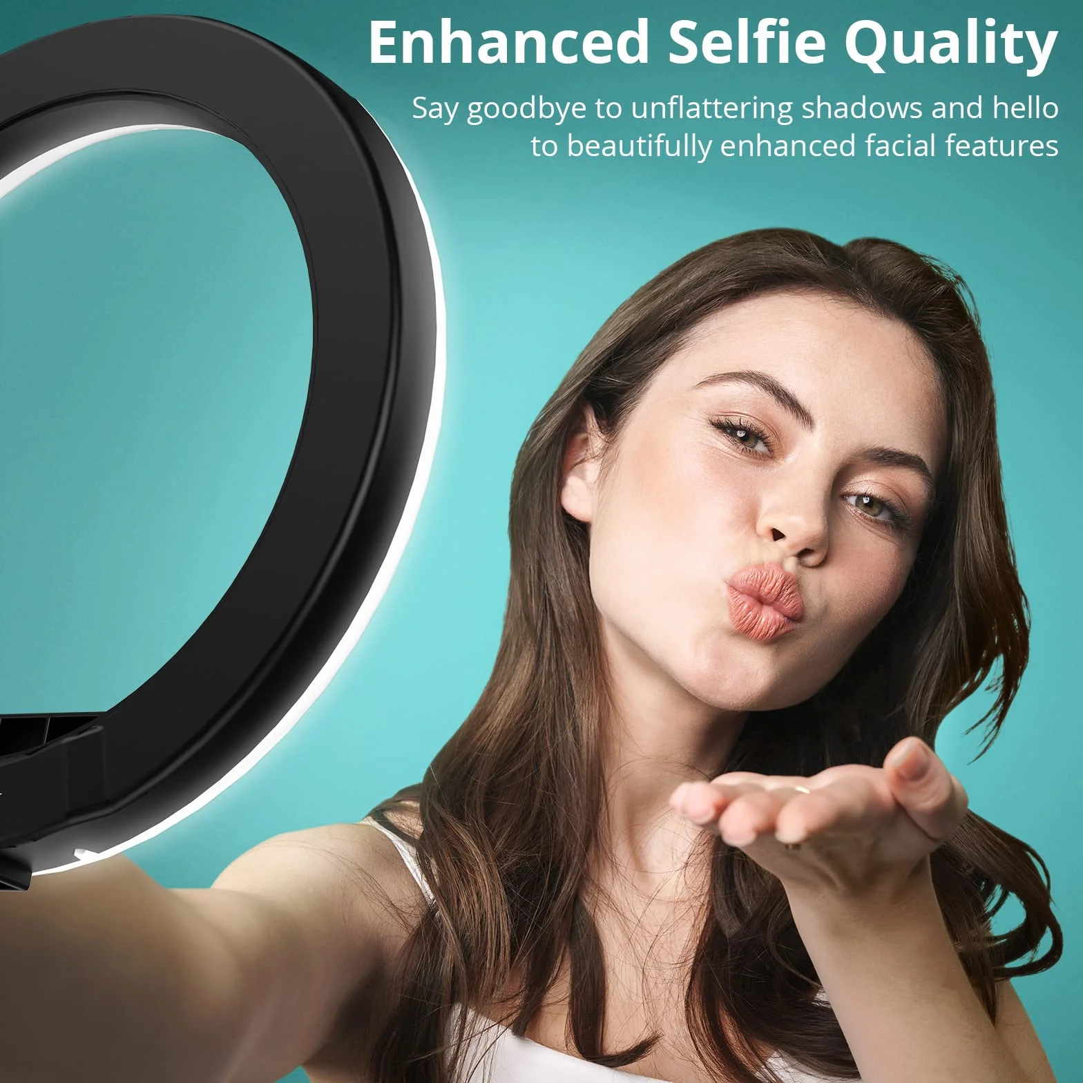 Atumtek Luce Anulare LED per Computer Portatile, 10" Ring Light Dimmerabile per Desktop, 3 Modalità di Illuminazione per Videoconferenza, Chiamata con Zoom, Diretta Streaming, Trucco, TikTok, Vlog