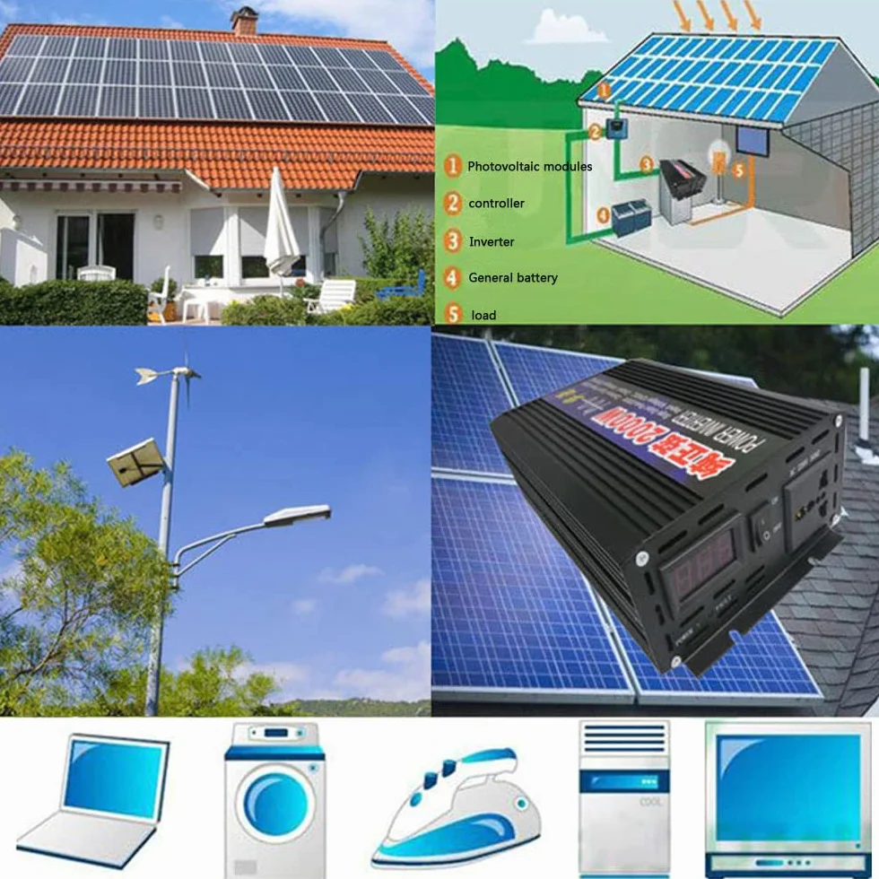 1000W 2000W 3000W 4000W 5000W 6000W 8000W Onda Sinusoidale Pura Power Inverter DC 12V 24V 48V 60V in AC 220V 230V Trasformatore di Potenza Convertitore con Display LED e Prese AC,2000W-12Vto220V
