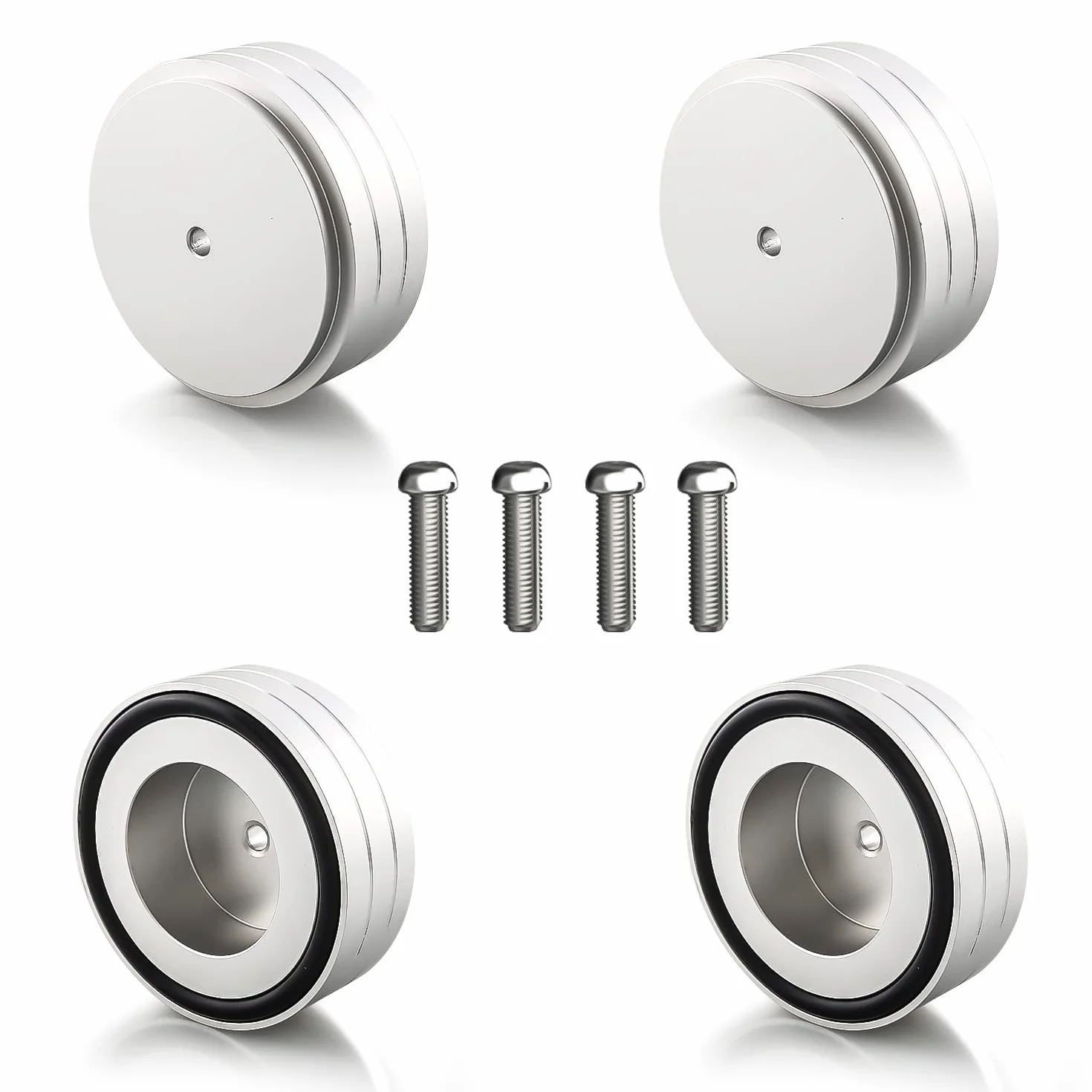 Piedini ammortizzatori HiFi in alluminio 58 x 22 mm per altoparlante argento