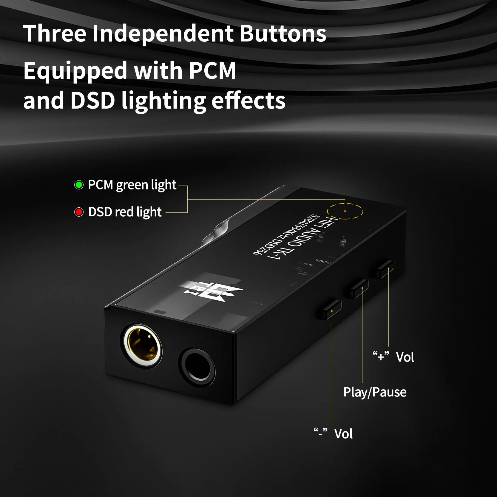 Yinyoo TRI TK1 Amplificatore per cuffie DAC Protable Dual CS43131 Chip 32Bit/384kHz DSD256 Dongle DAC per audio Hi-Fi con cavo adattatore USB-C a USB-C per jack per auricolari da 3,5 mm/4,4 mm