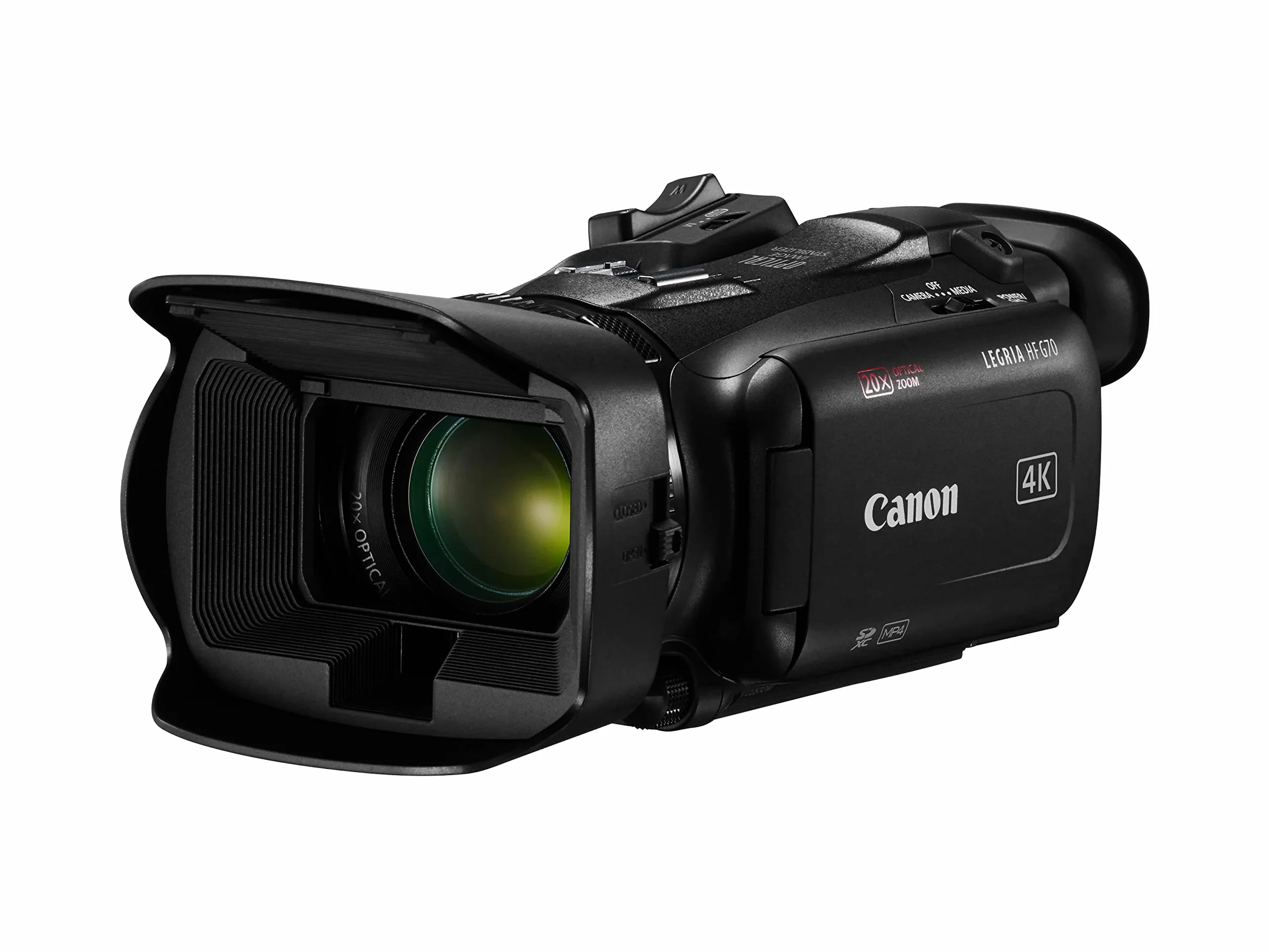 Canon videocamera Legria HF G70, 4K UHD con zoom ottico stabilizzato 20x, Auto Focus, slow motion, timelapse e doppio slot SD, Nero