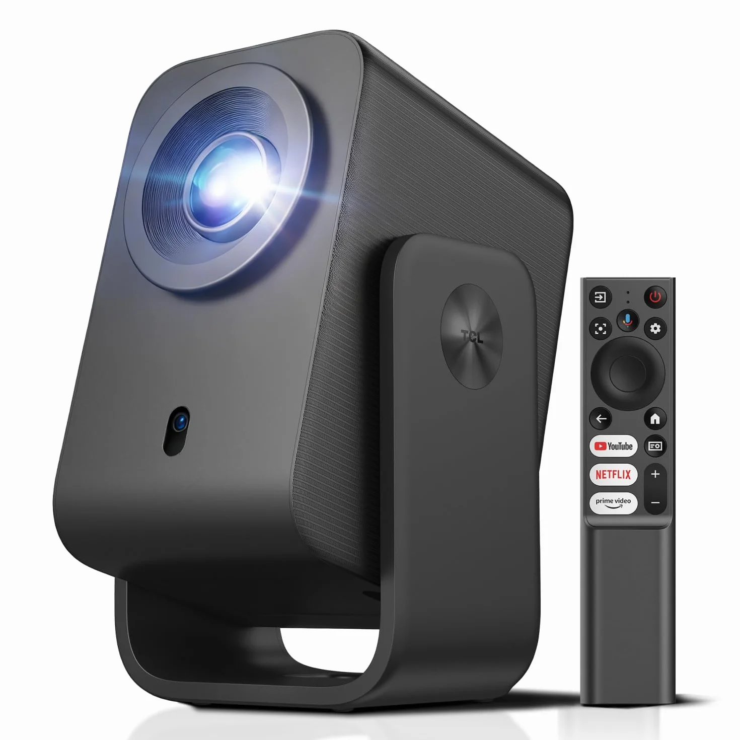 TCL C1 Mini Proiettore Portatile 4K Nativa 1080P Google TV Netflix Compatibile, Messa a Fuoco Automatica 6D Correzione Trapezoidale, Wi-Fi Bluetooth, 8W Dolby Audio, Rotabile 285°