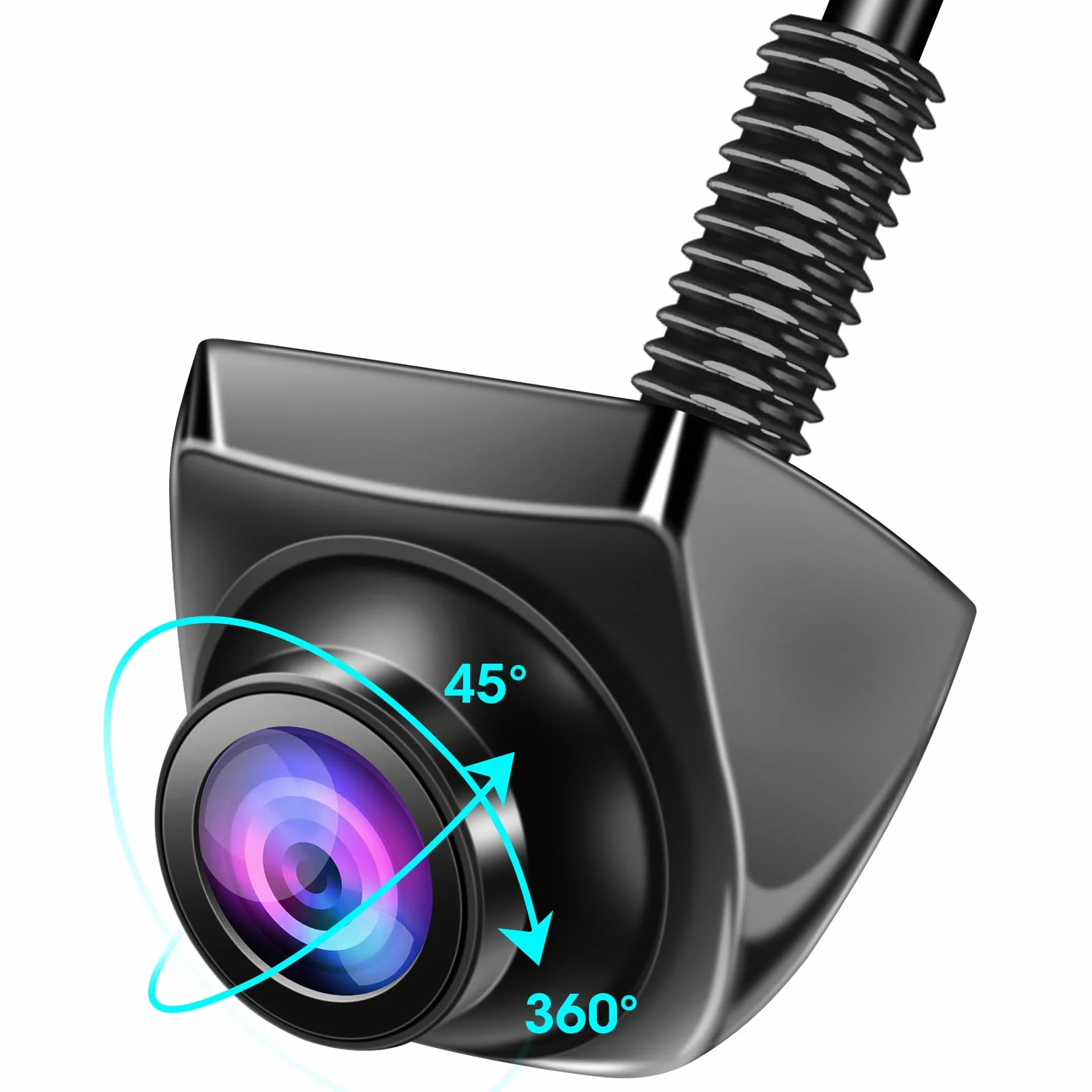 Retrocamera AHD 1080P Telecamera Retromarcia con Rotante 360°+45° Lente Retrocamera Auto 170° Grandangolo Universale NTSC Telecamera Posteriore Auto IP69 Impermeabile Telecamera per Auto [25fps]