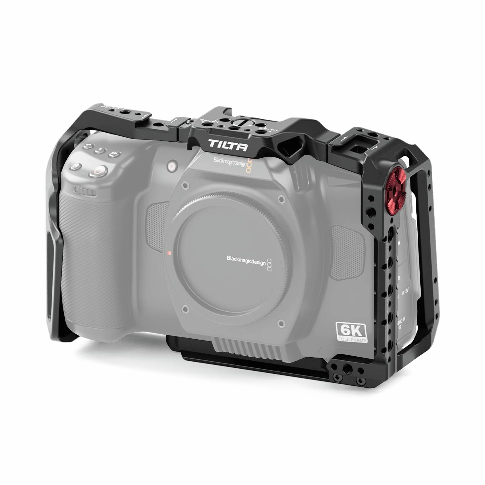 TILTA Gabbia BMCC, Gabbia Completa per Fotocamera Compatibile con BMCC 6K, Blackmagic Cinema Camera 6K con Staffa di Montaggio Accessoria per Battery Grip - Nero TA-T64-FCC-B