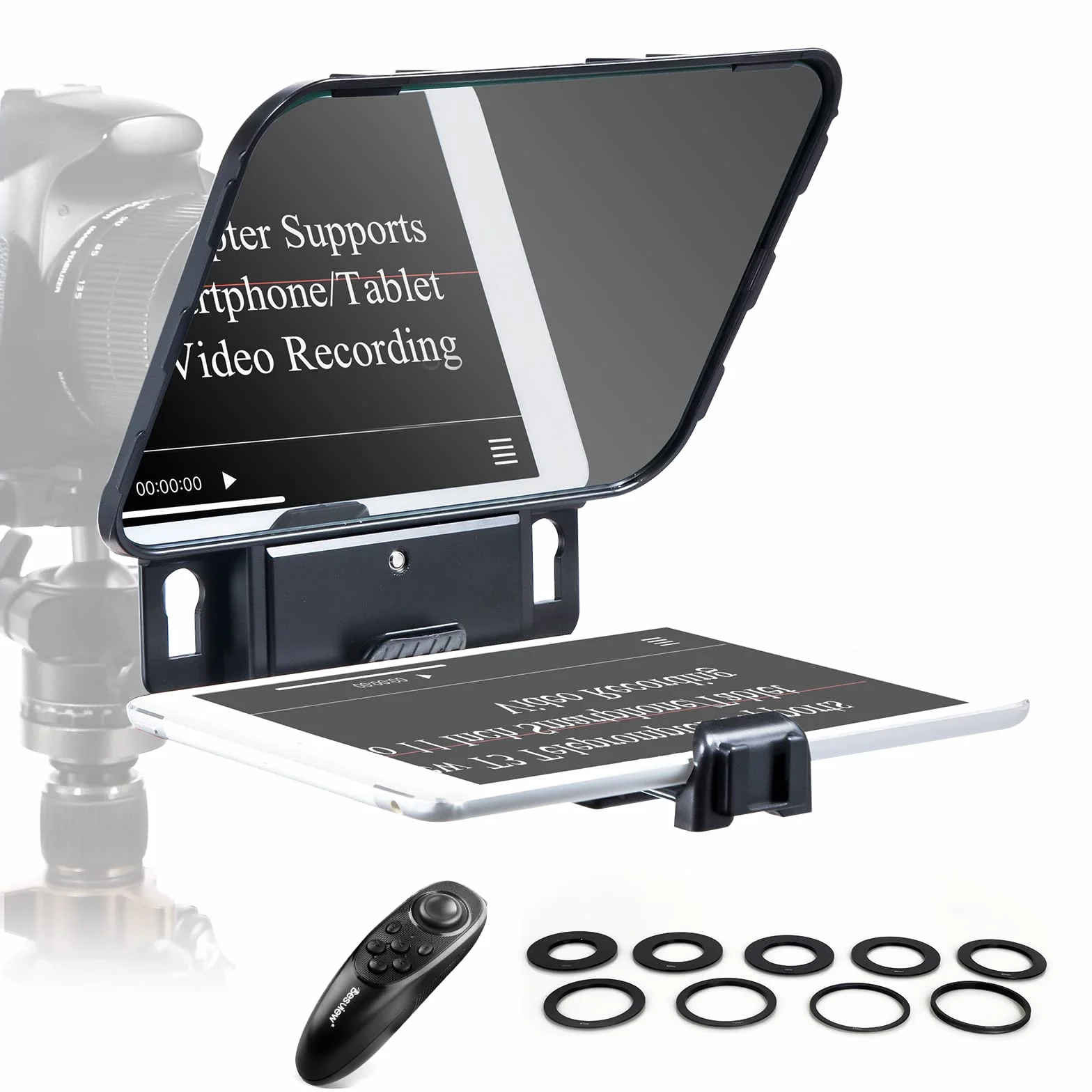 Desview T3 - Telecomando, per iPad/Tablet fino a 11" con telecomando, vetro ottico HD per fotocamera DSLR/smartphone, registrazione video, app iOS/Android per e-learning, streaming e vlog