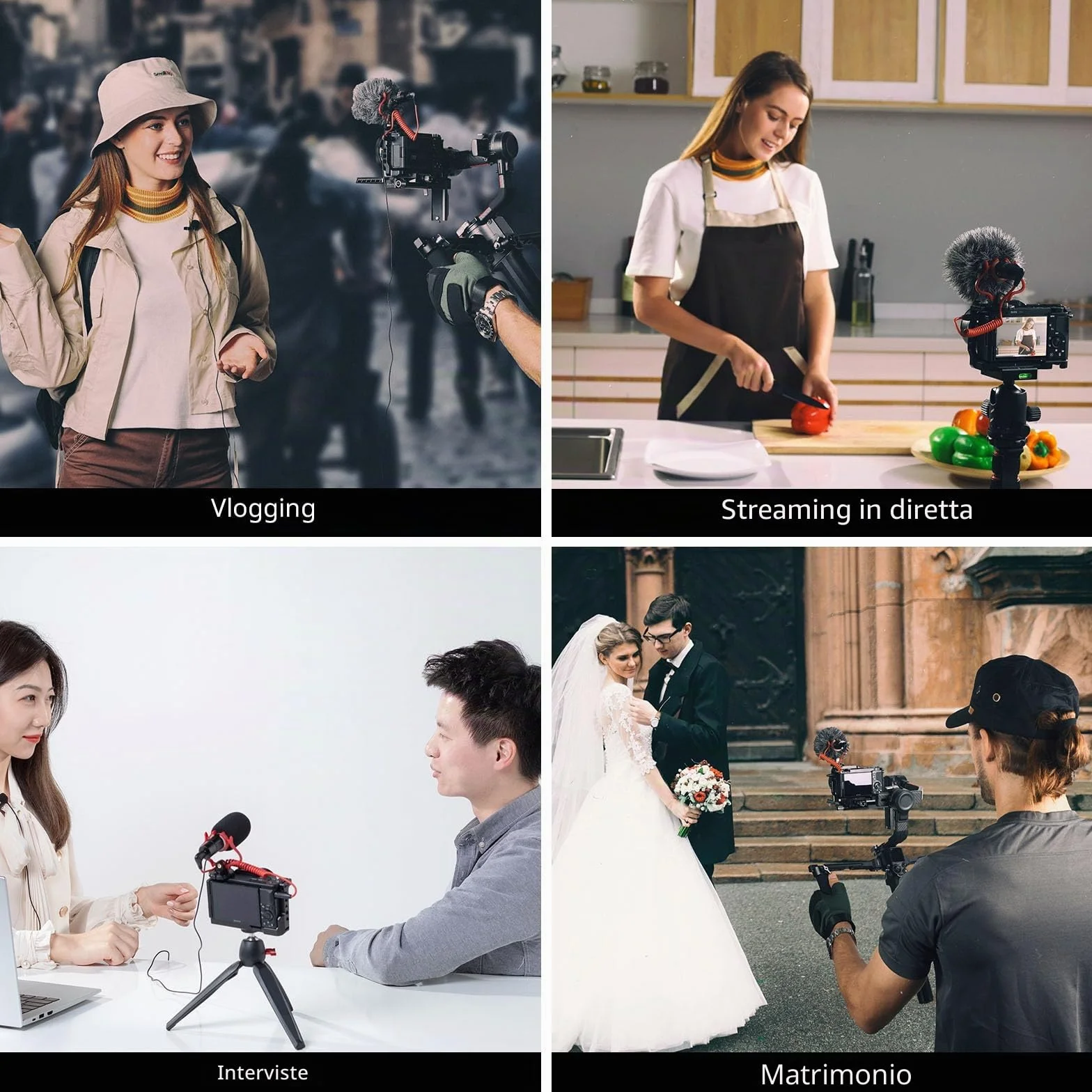 SMALLRIG On-Camera Microphone Microfono per Fotocamera, Video Microfono con Design Stereo Professionale per Fotocamere e Videocamere DSLR - 3468