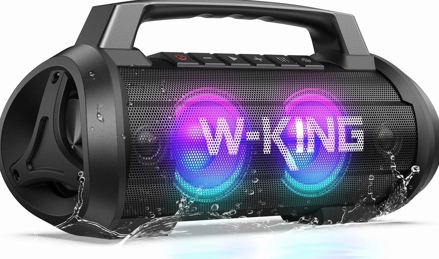 W-KING Cassa Bluetooth Portatile, 120W Peak Altoparlante Bluetooth Loud Subwoofer Suono Stereo con Luce LED, IPX6, DSP, 42H, MIC in, Banca di Potenza, Wireless Cassa per Esterno, Feste, Spiaggia,Regal