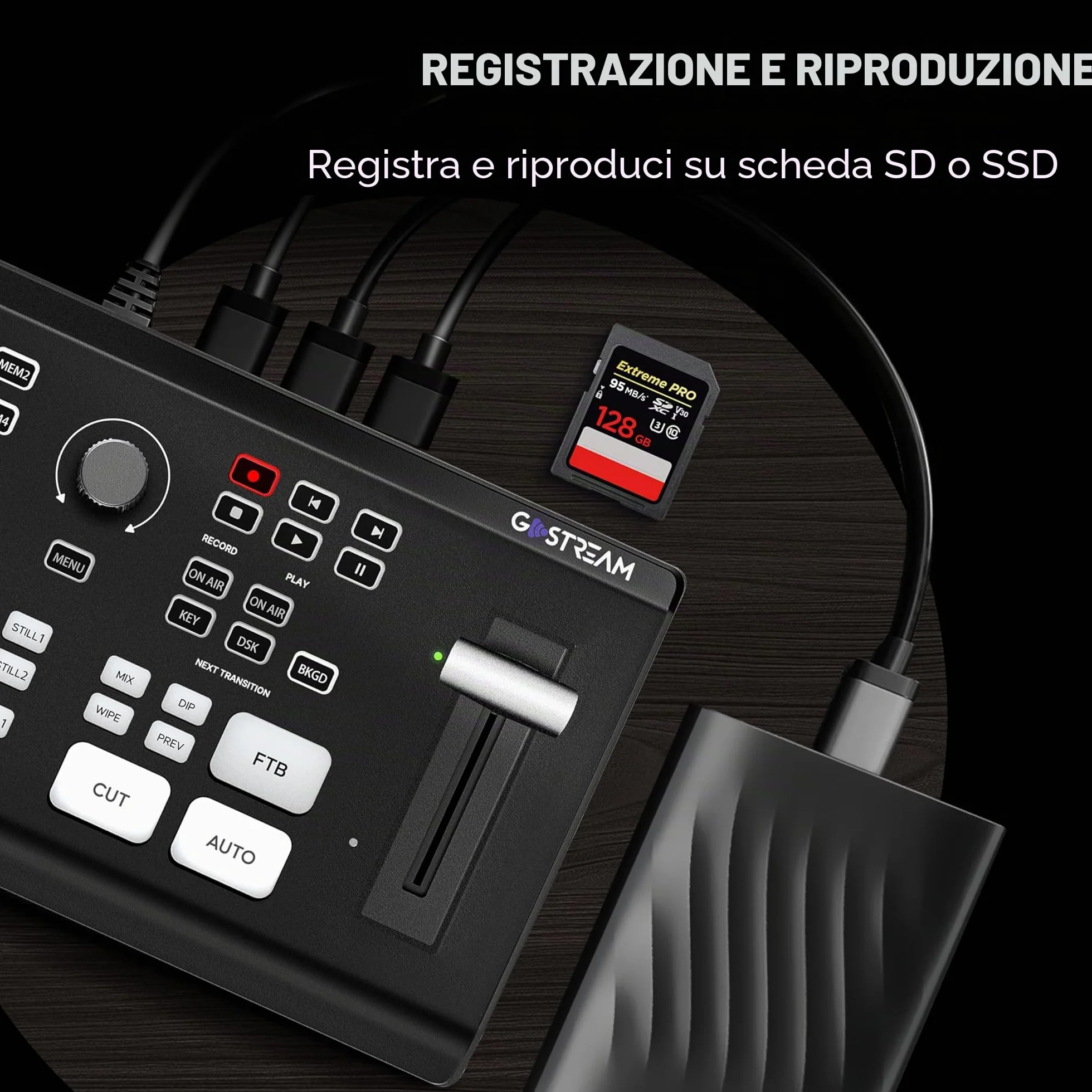 Osee GoStream Duet SDI e HDMI Mixer Video e Commutatore con Registrazione SD e Supporto NDI HX, Design Leggero con Dissipazione del Calore per Streaming Live in Tempo Reale