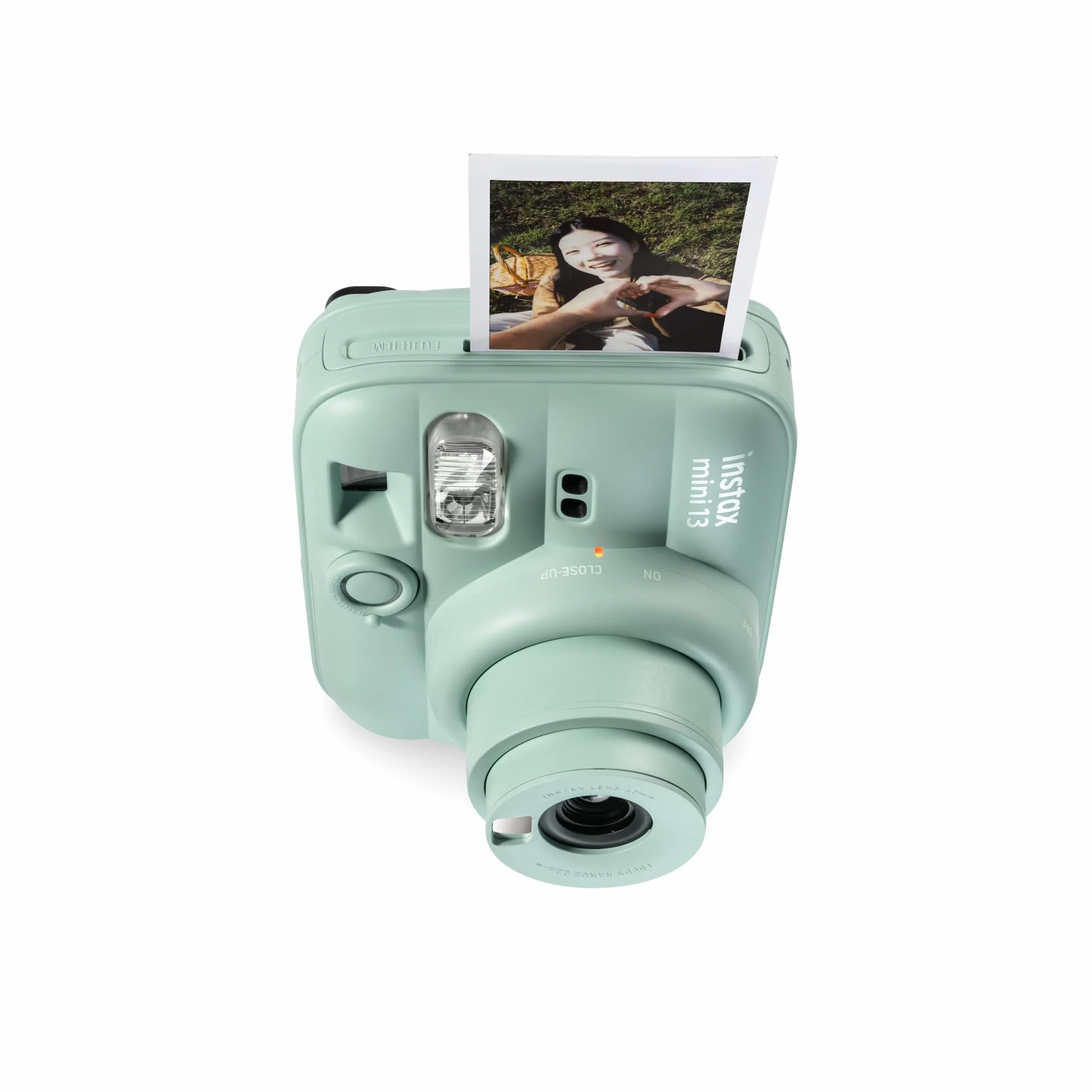 instax mini 13 fotocamera istantanea con flash integrato, specchio selfie, modalità close-up, autoscatto, Lagoon Green