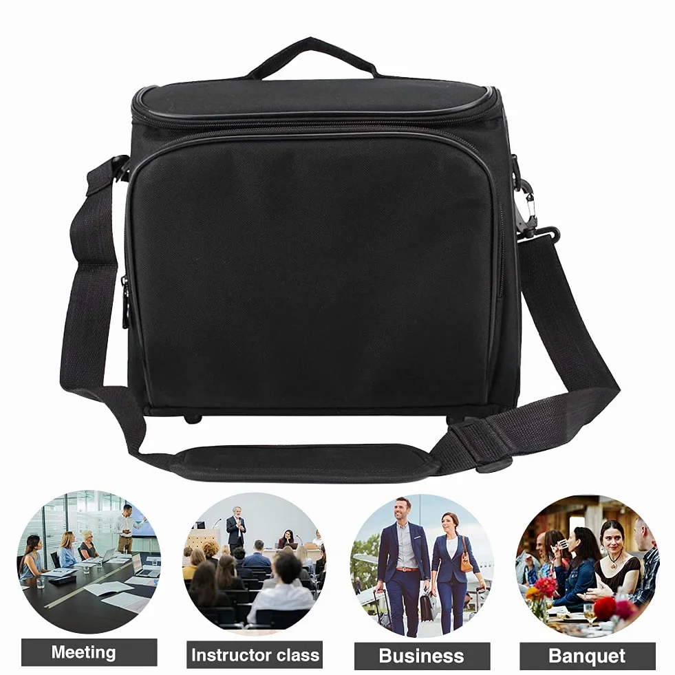 Custodia per videoproiettore, borsa da trasporto per proiettore, chiusura a cerniera, organizer con tracolla, resistente agli urti, borsa da viaggio per proiettore, Come da immagine, M,