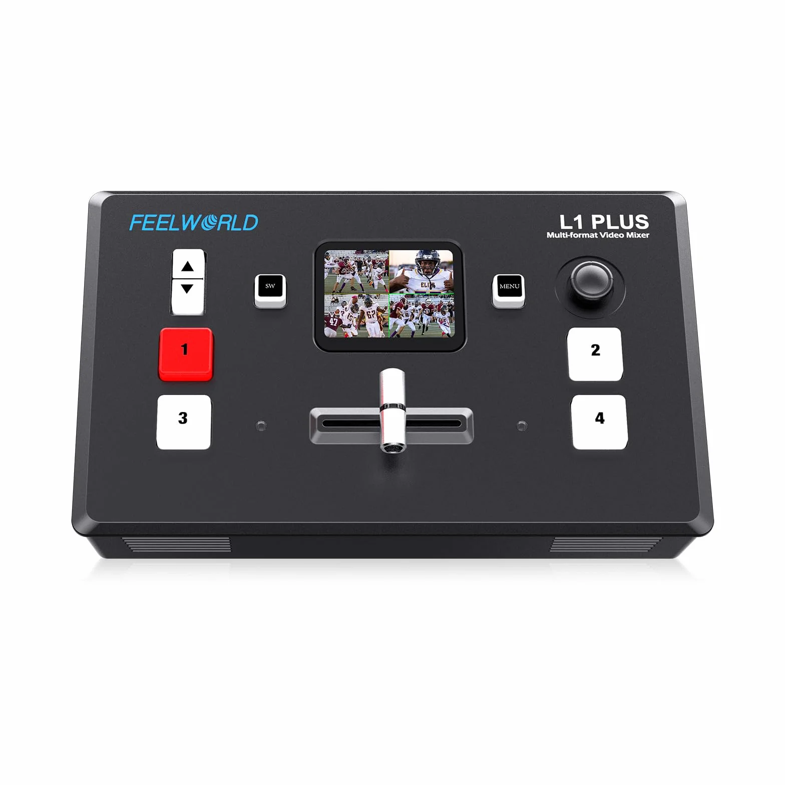 Feelworld L1PLUS Multi Camera Video Mixer Switcher with PTZ Controller HDMI USB3.0 2" Touch Screen