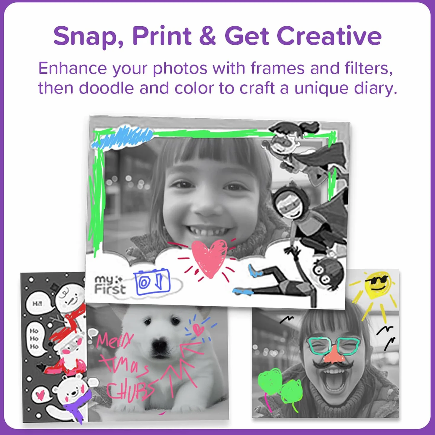 myFirst Camera Insta 20, Fotocamera Digitale a Stampa Istantanea per Bambini con Foto da 16MP, 1080p, Obiettivo Selfie, Stampa Illimitata, Scheda di Memoria fino a 32 GB Non Inclusa, Blu