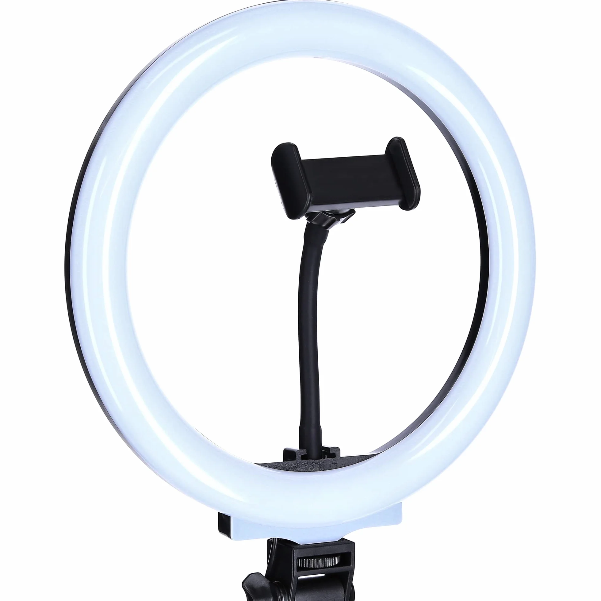 Rollei Lumis Comfort Ring Light Bi-Color, luce ad anello con supporto per smartphone, telecomando per smartphone e treppiede, 120 LED (60 x bianco caldo e 60 x bianco freddo), 28585, nero