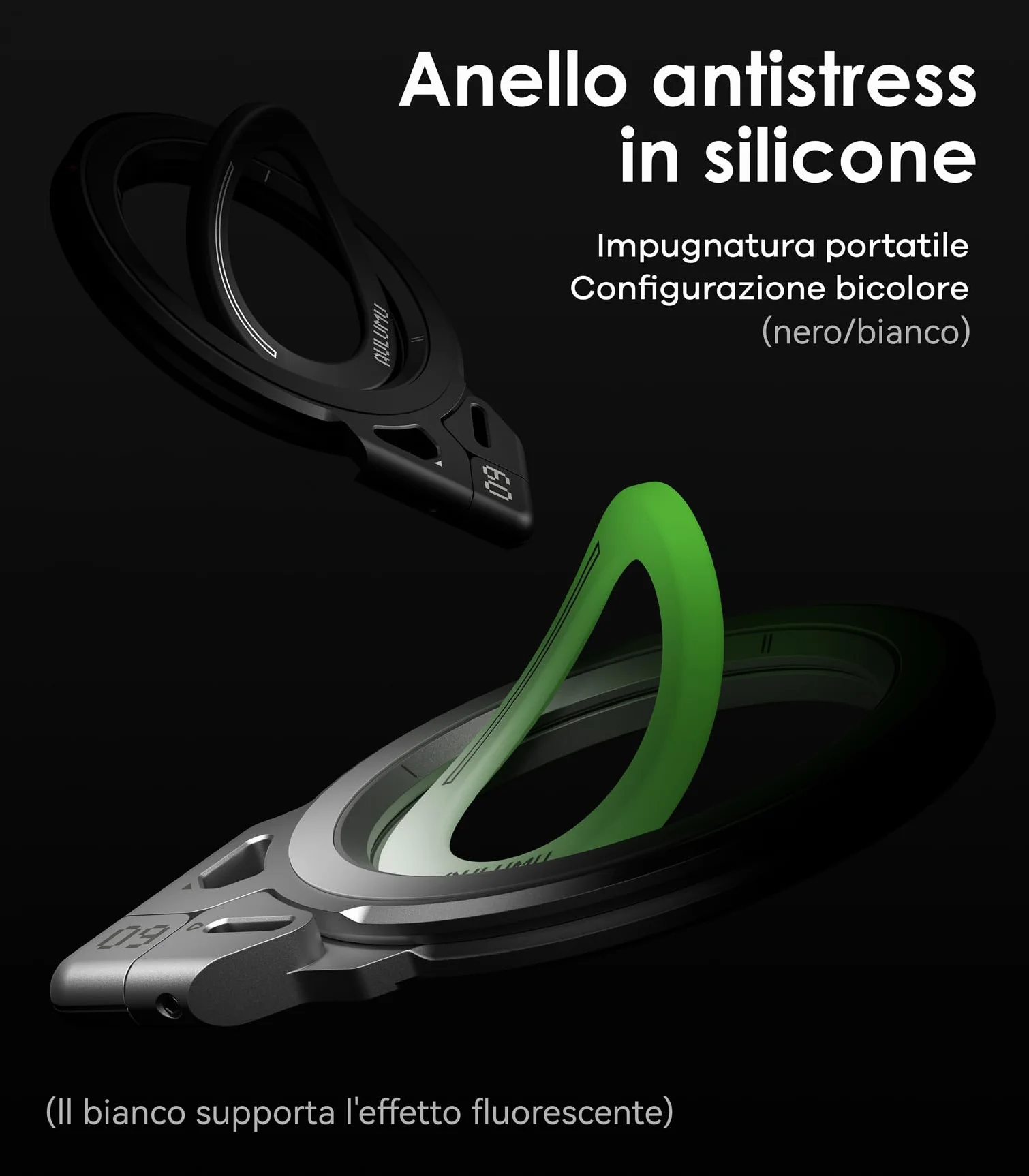 Aulumu G09 Anello Magnetico Cellulare per MagSafe Supporto Magnetico Bifacciale 360° Rotazione, Forza 20N, 0,3cm Sottile Anello Cellulare per iPhone 17 16 15 14 13 12 Pro Max, Android, Nero