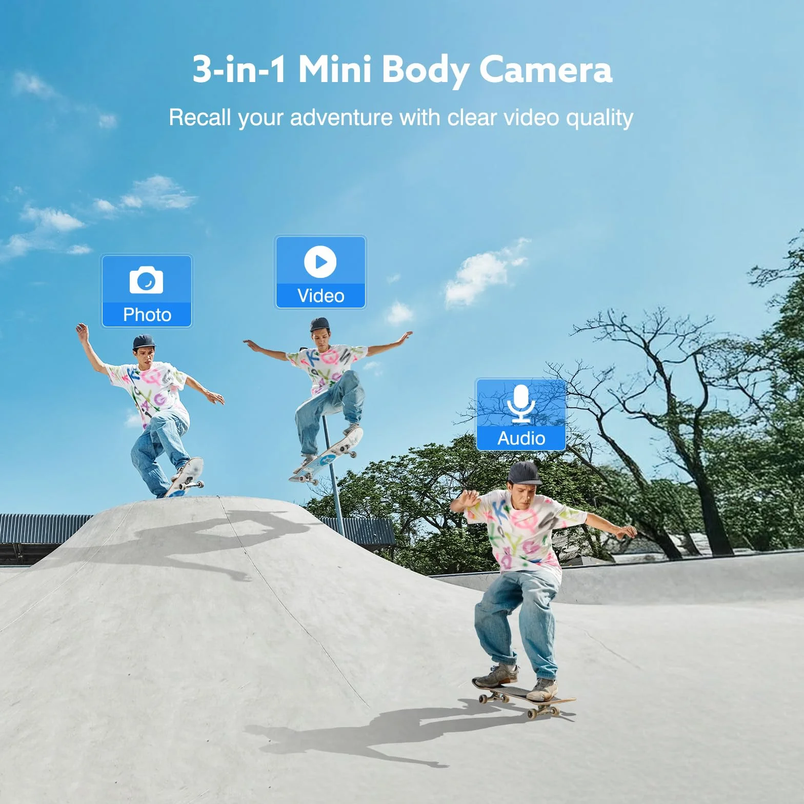 BOBLOV A26 Mini Body Camera 4K 64 GB, obiettivo ruotabile, piccole bodycam con visione notturna, registrazione video 6 ore, personale, Fotocamera